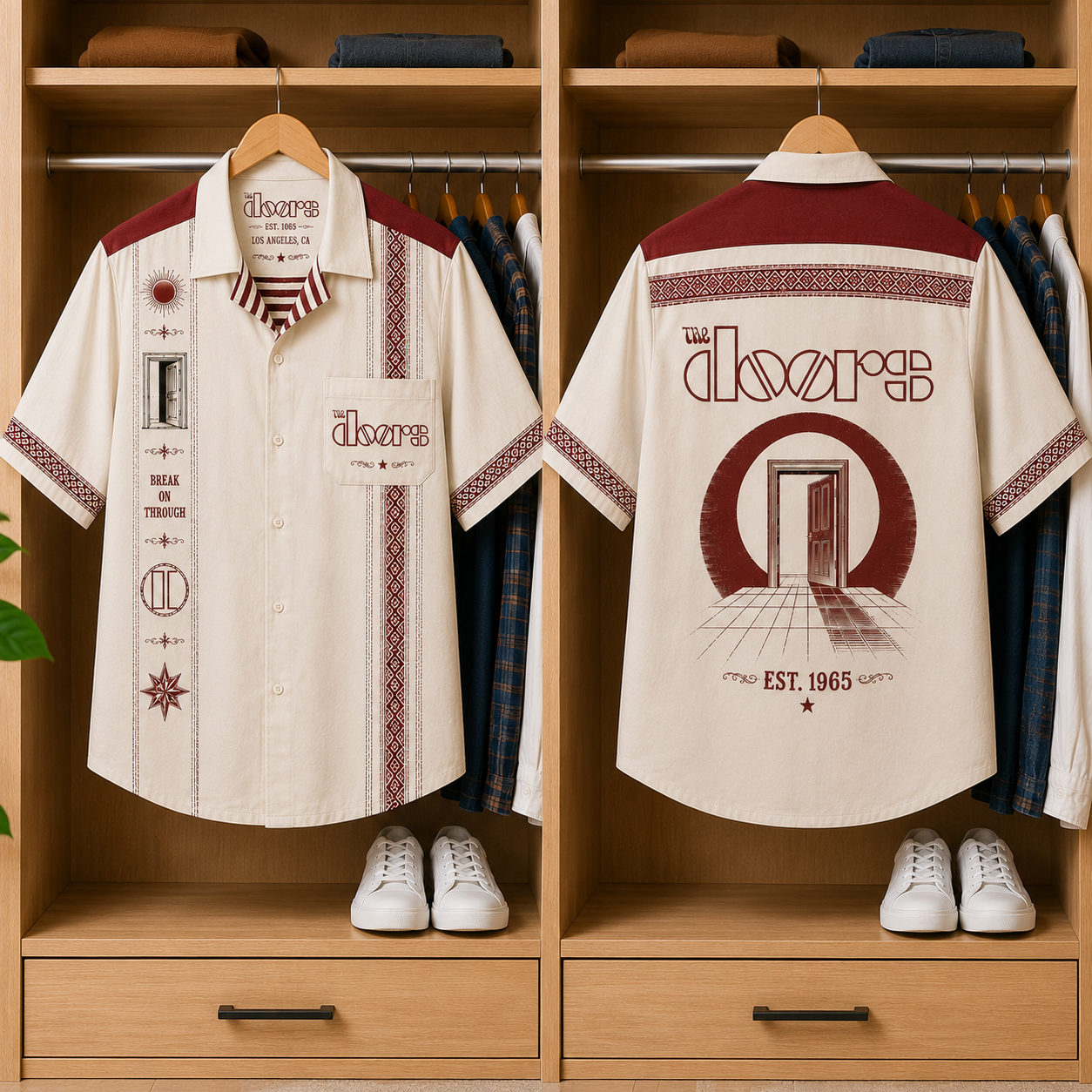 The Doors Luxury Hawaiian Shirt - Mexican Inspired Hawaiian Shirt White Version