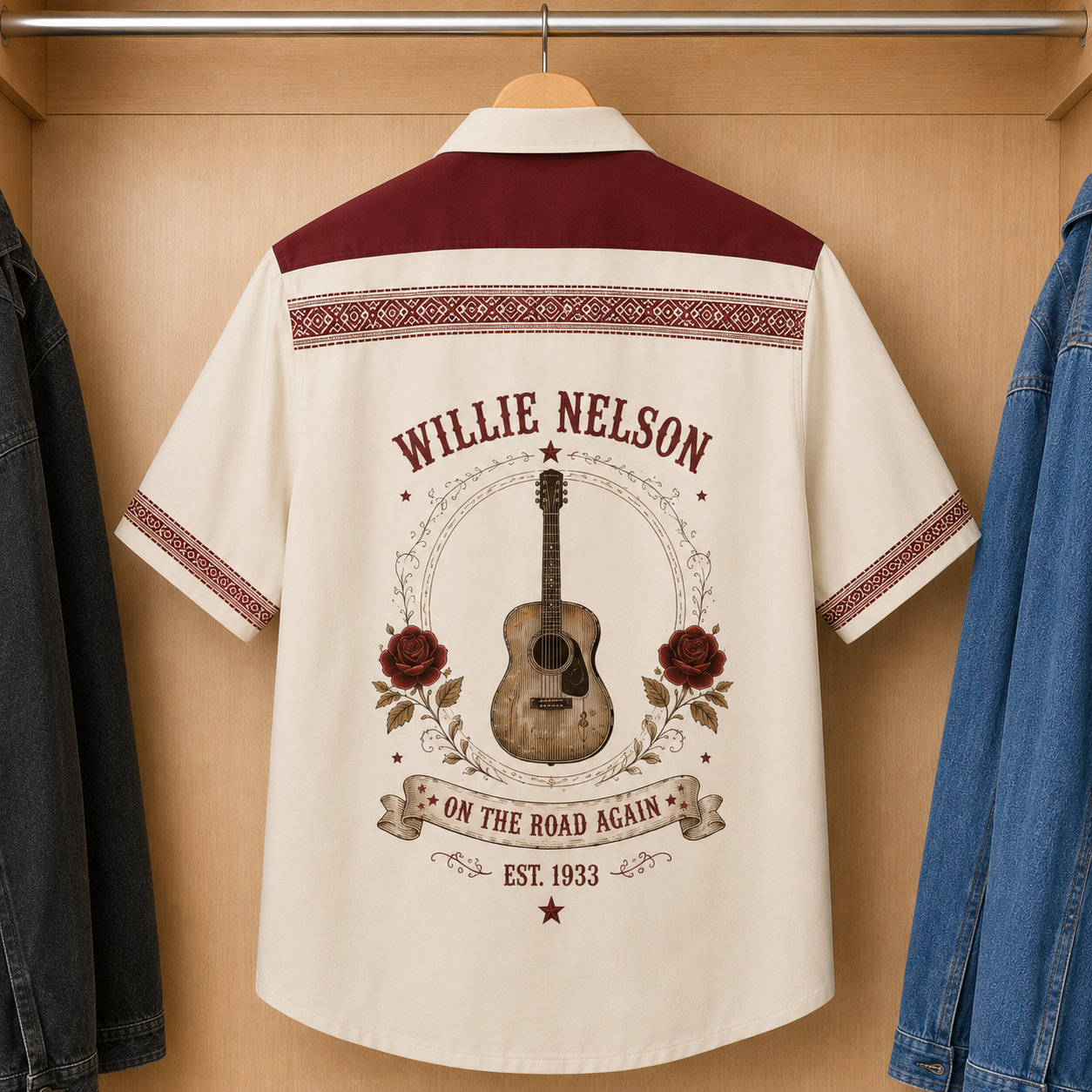 Willie Nelson Luxury Hawaiian Shirt - Mexican Inspired Hawaiian Shirt White Version