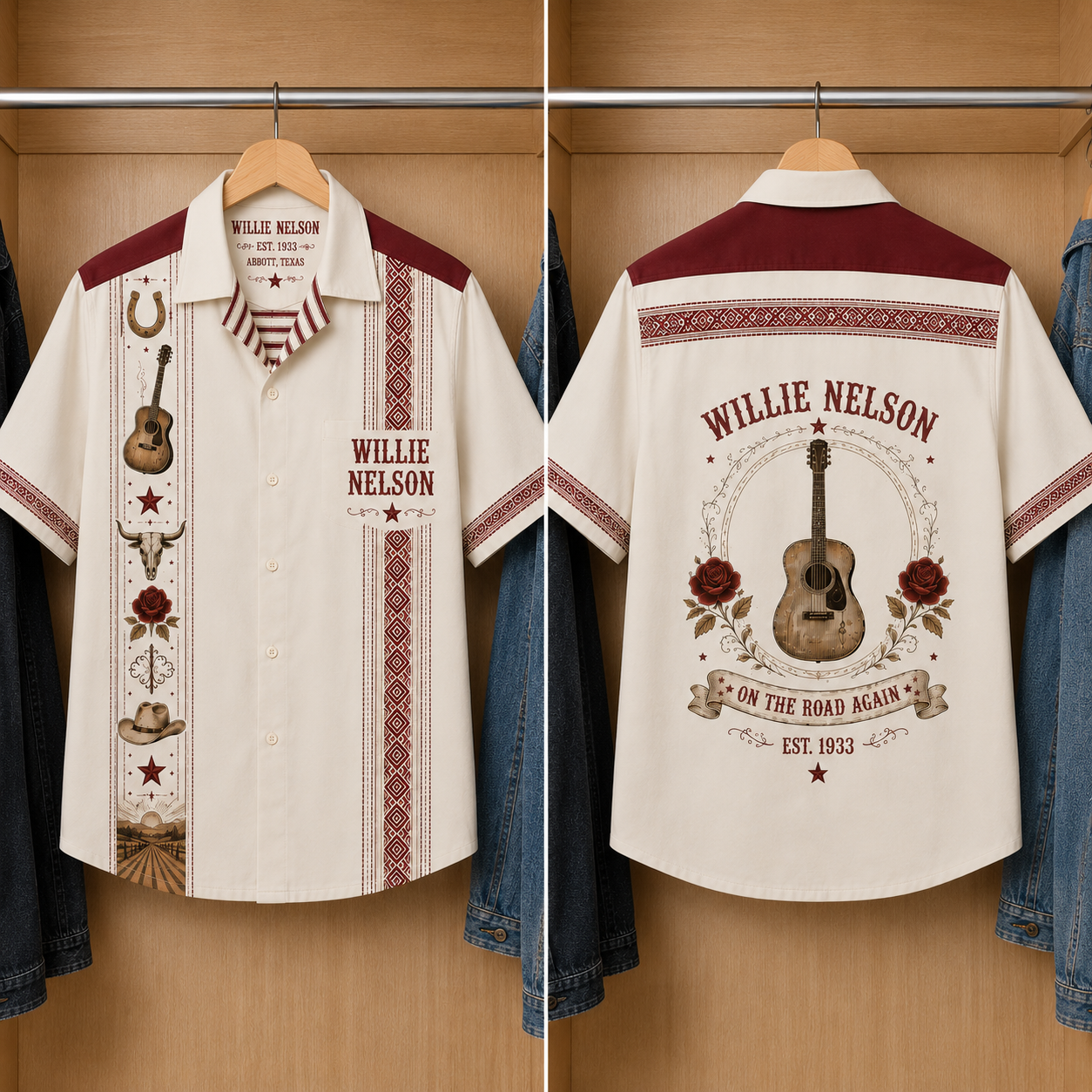 Willie Nelson Luxury Hawaiian Shirt - Mexican Inspired Hawaiian Shirt White Version