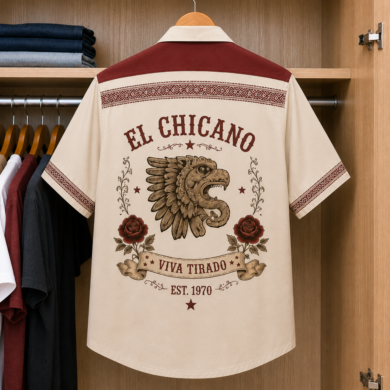 El Chicano Luxury Hawaiian Shirt - Mexican Inspired Hawaiian Shirt White Version