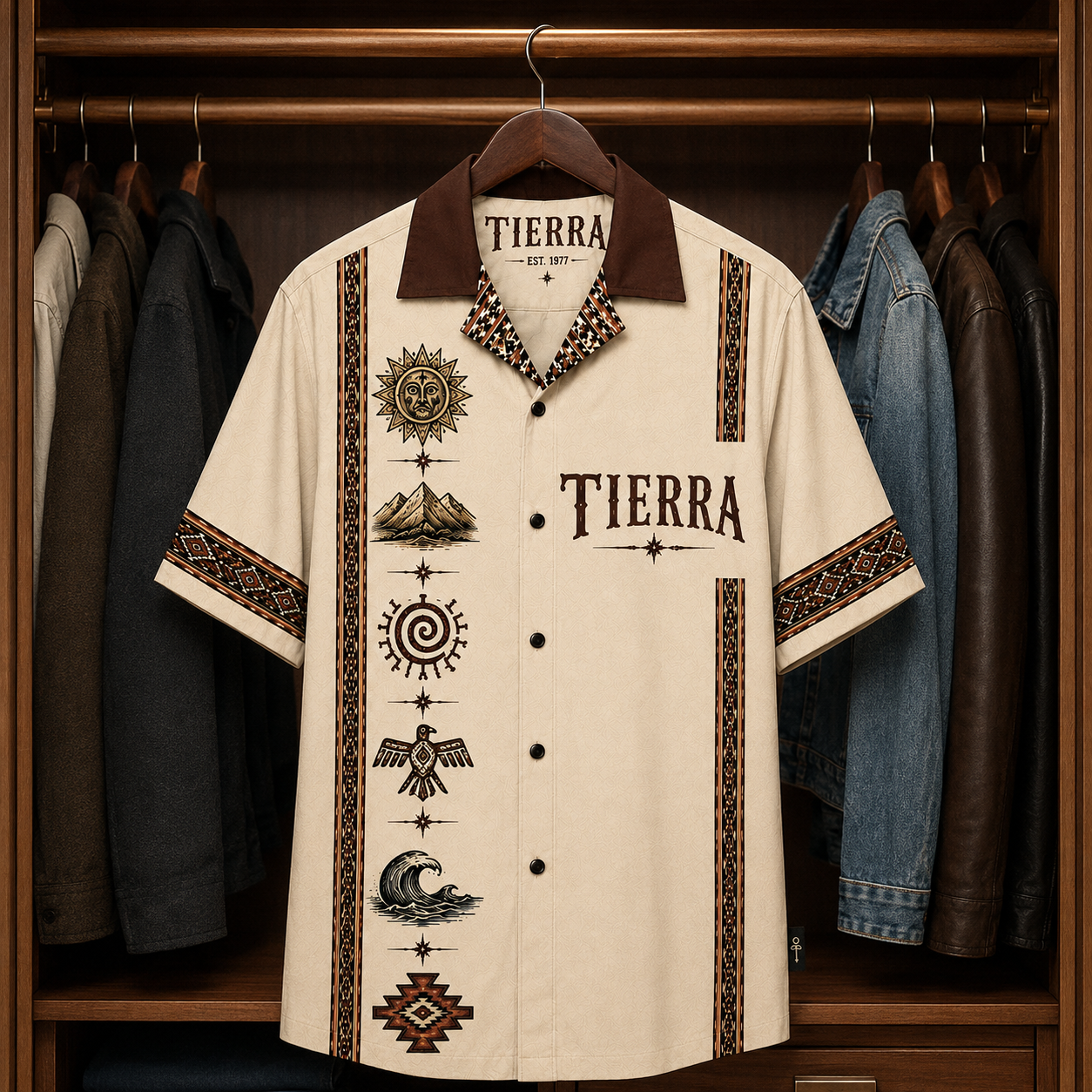 Tierra Luxury Hawaiian Shirt - Mexican Inspired Hawaiian Shirt White Version