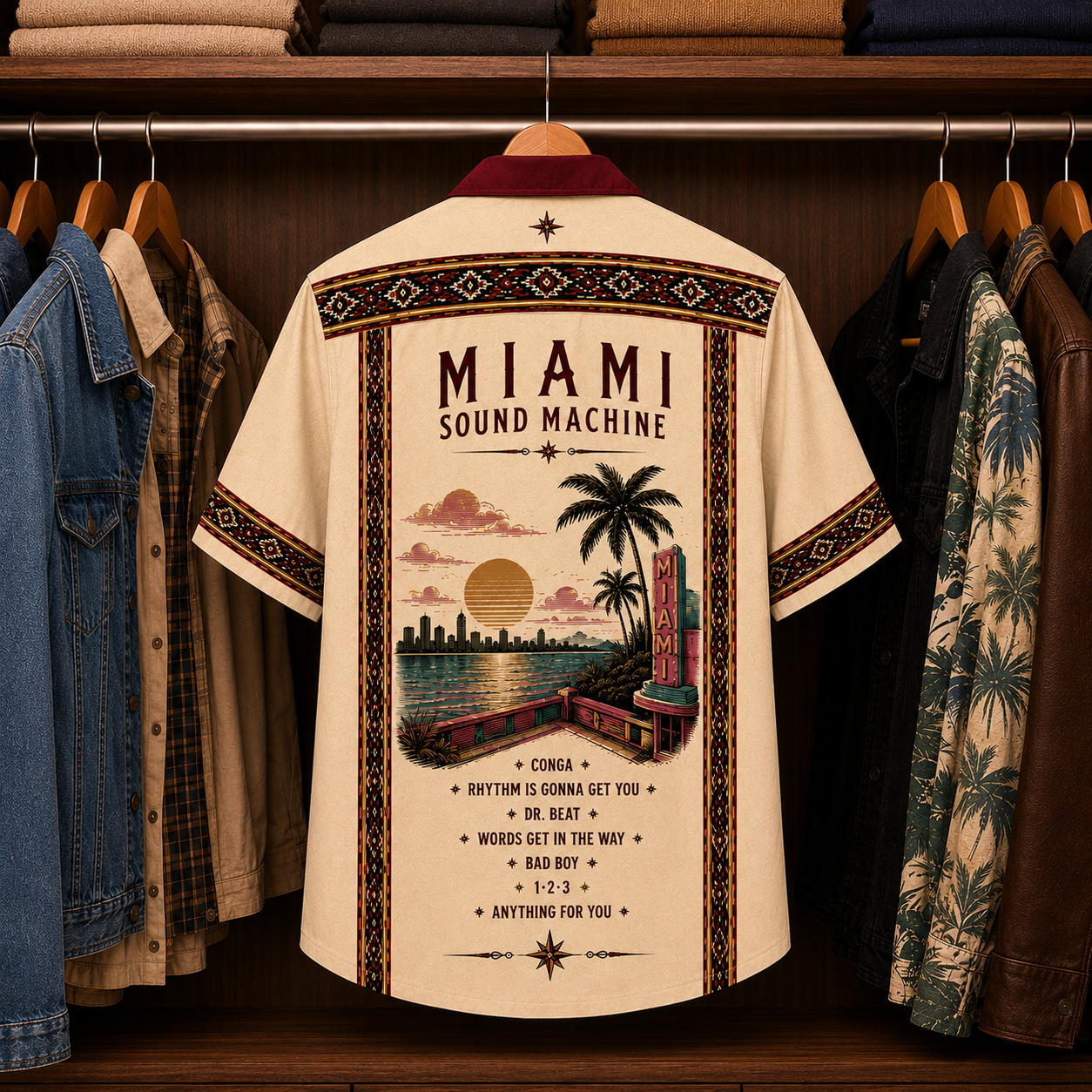 Miami Sound Machine Luxury Hawaiian Shirt - Mexican Inspired Hawaiian Shirt White Version