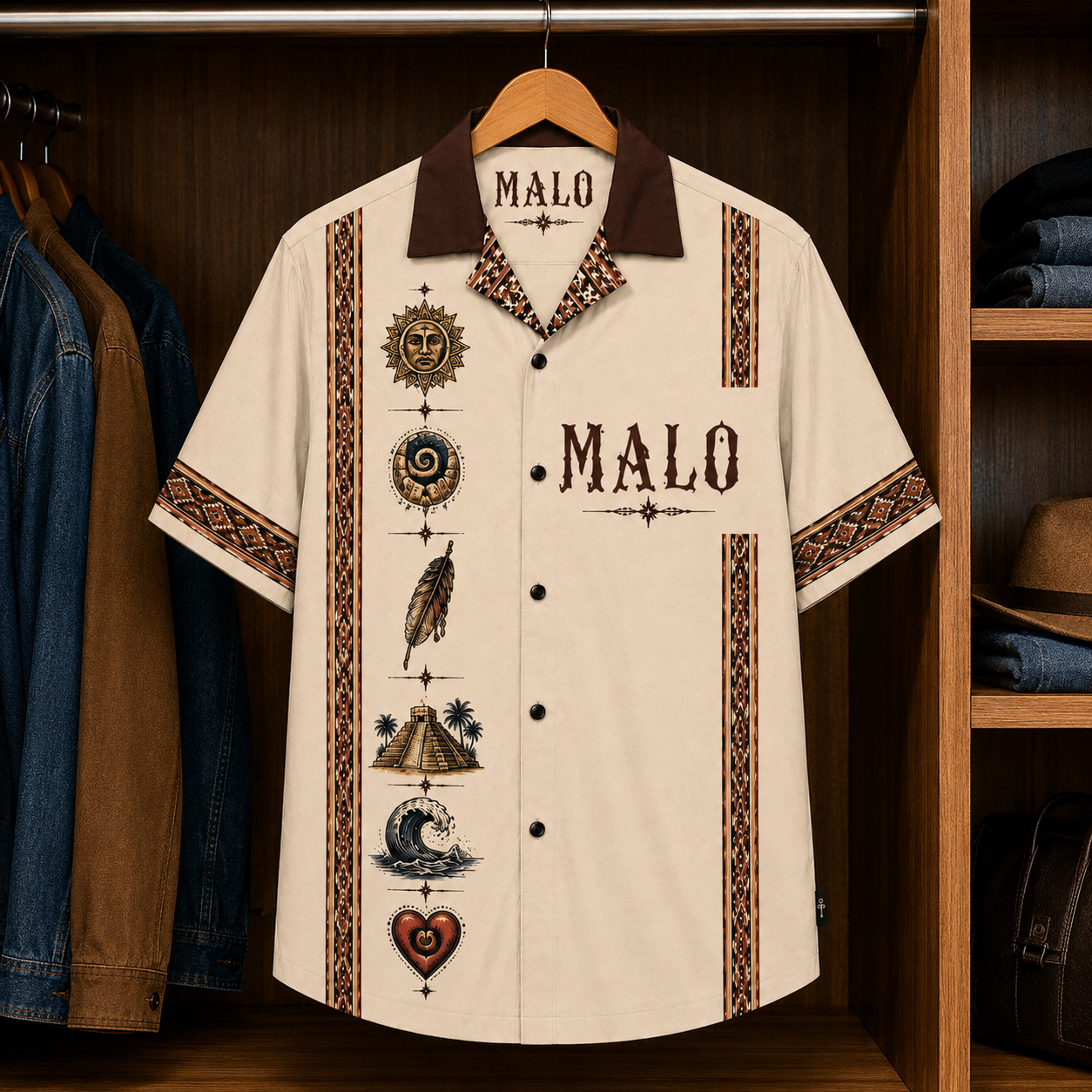 Malo Luxury Hawaiian Shirt - Mexican Inspired Hawaiian Shirt White Version