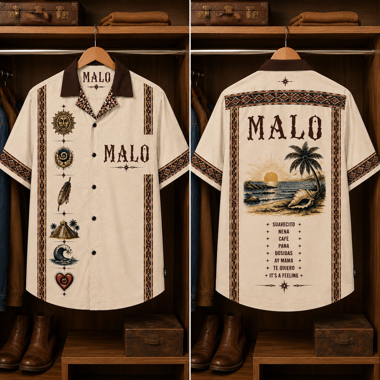 Malo Luxury Hawaiian Shirt - Mexican Inspired Hawaiian Shirt White Version
