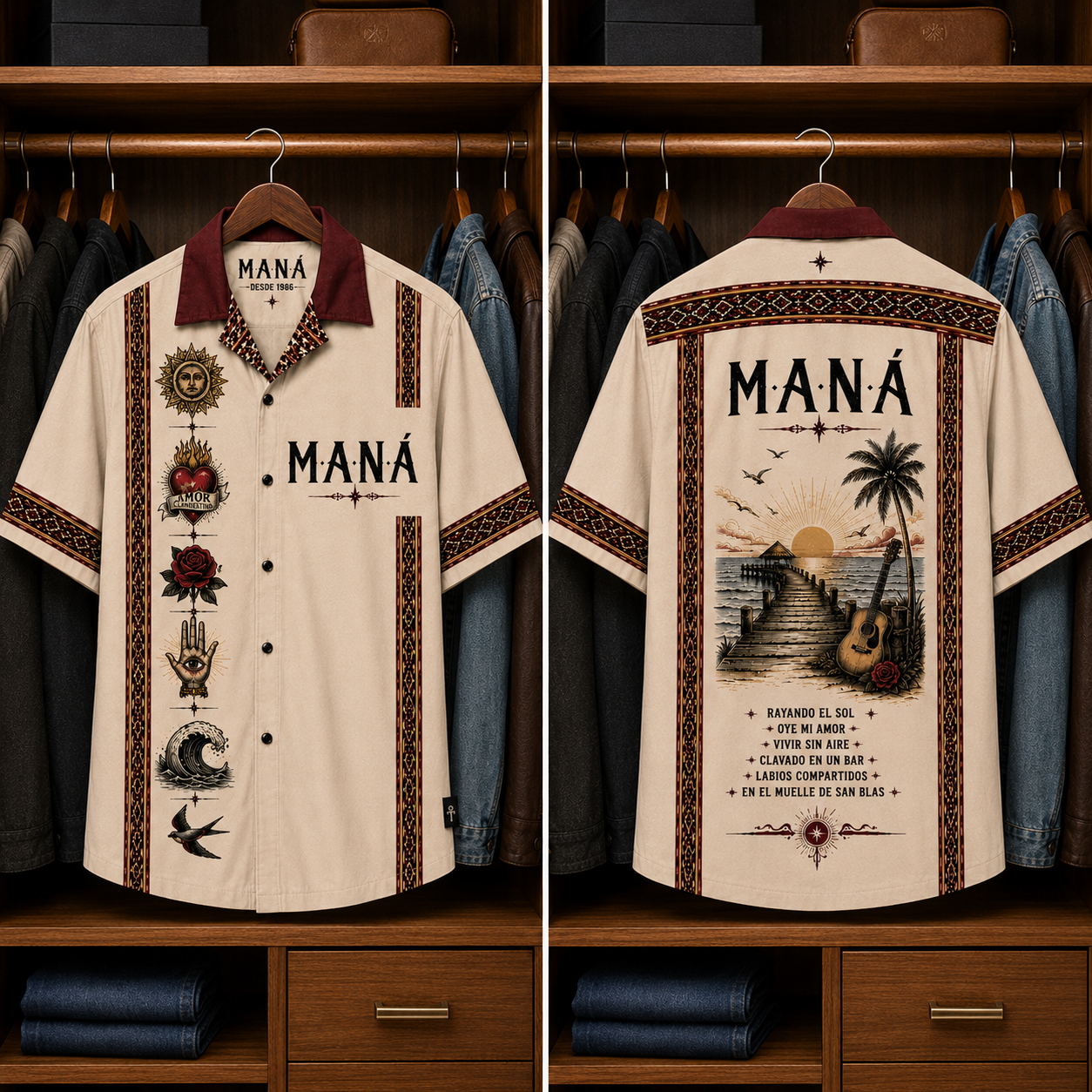 Mana Luxury Hawaiian Shirt - Mexican Inspired Hawaiian Shirt White Version