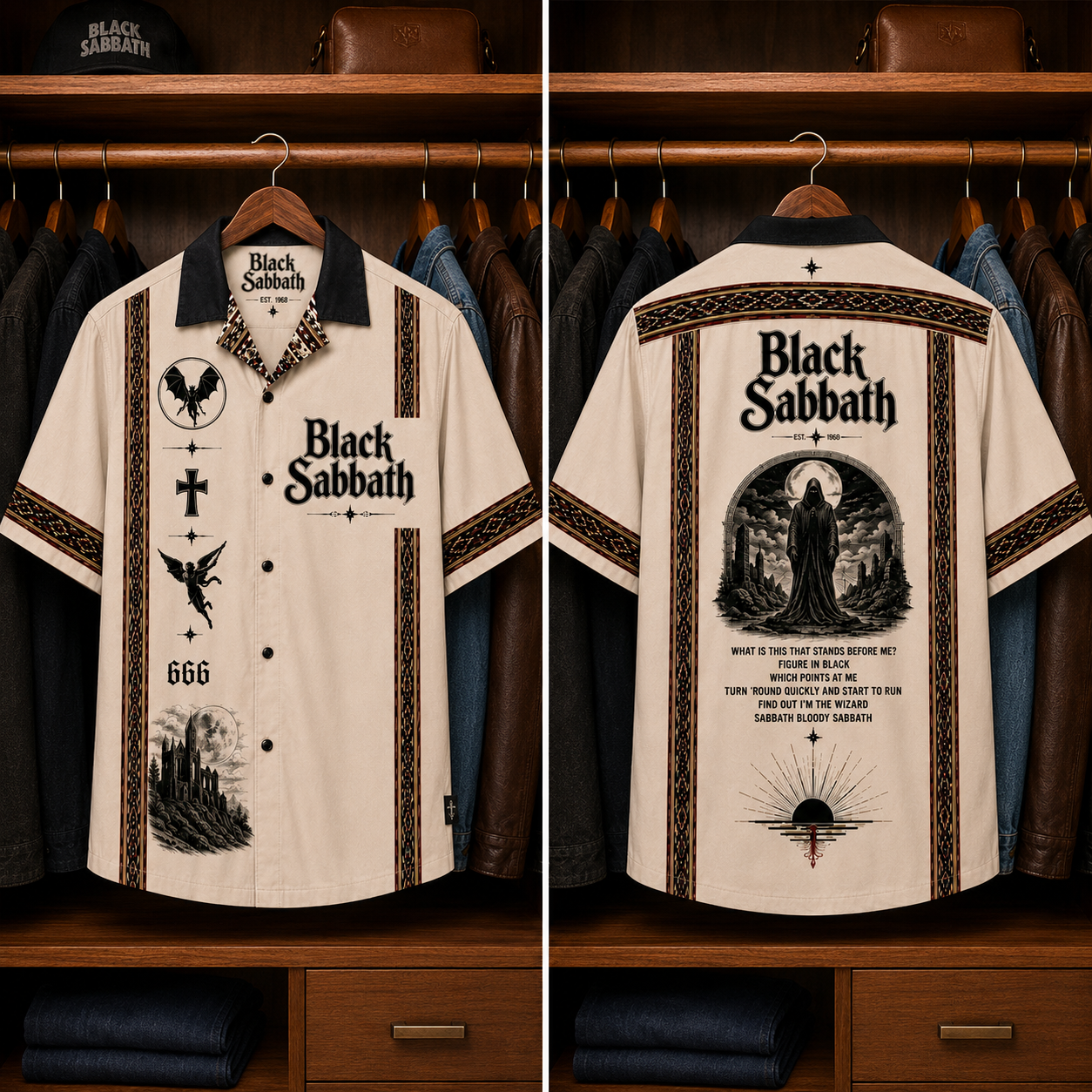 Black Sabbath Luxury Hawaiian Shirt - Mexican Inspired Hawaiian Special Shirt