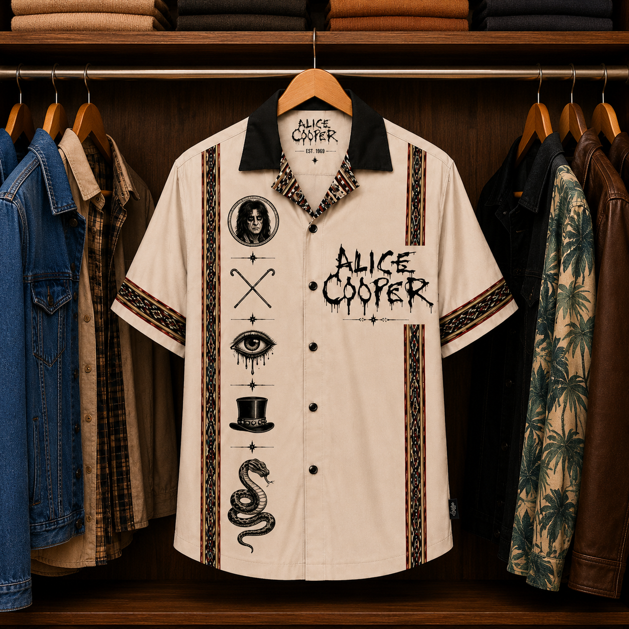 Alice Cooper Luxury Hawaiian Shirt - Mexican Inspired Hawaiian Special Shirt