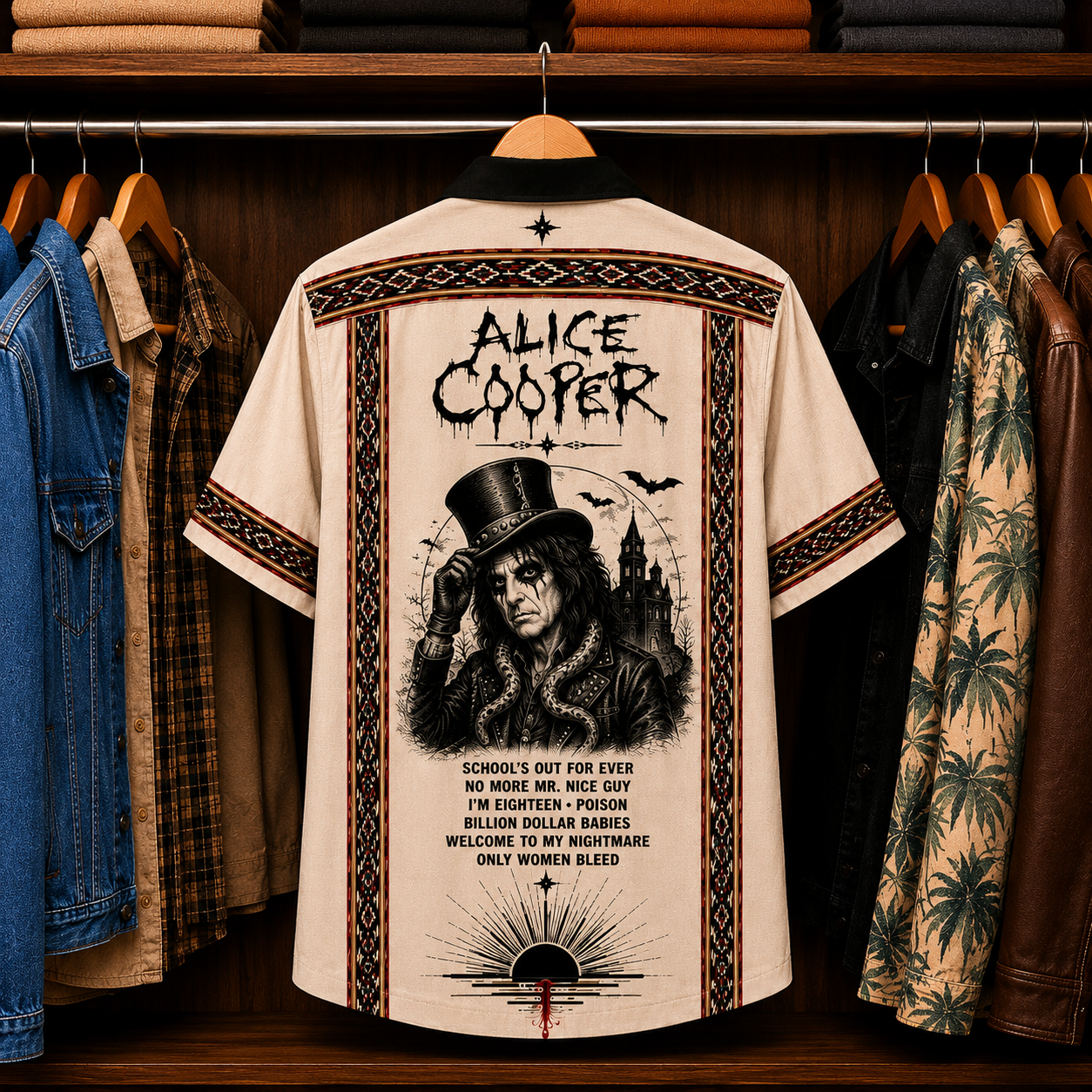 Alice Cooper Luxury Hawaiian Shirt - Mexican Inspired Hawaiian Special Shirt