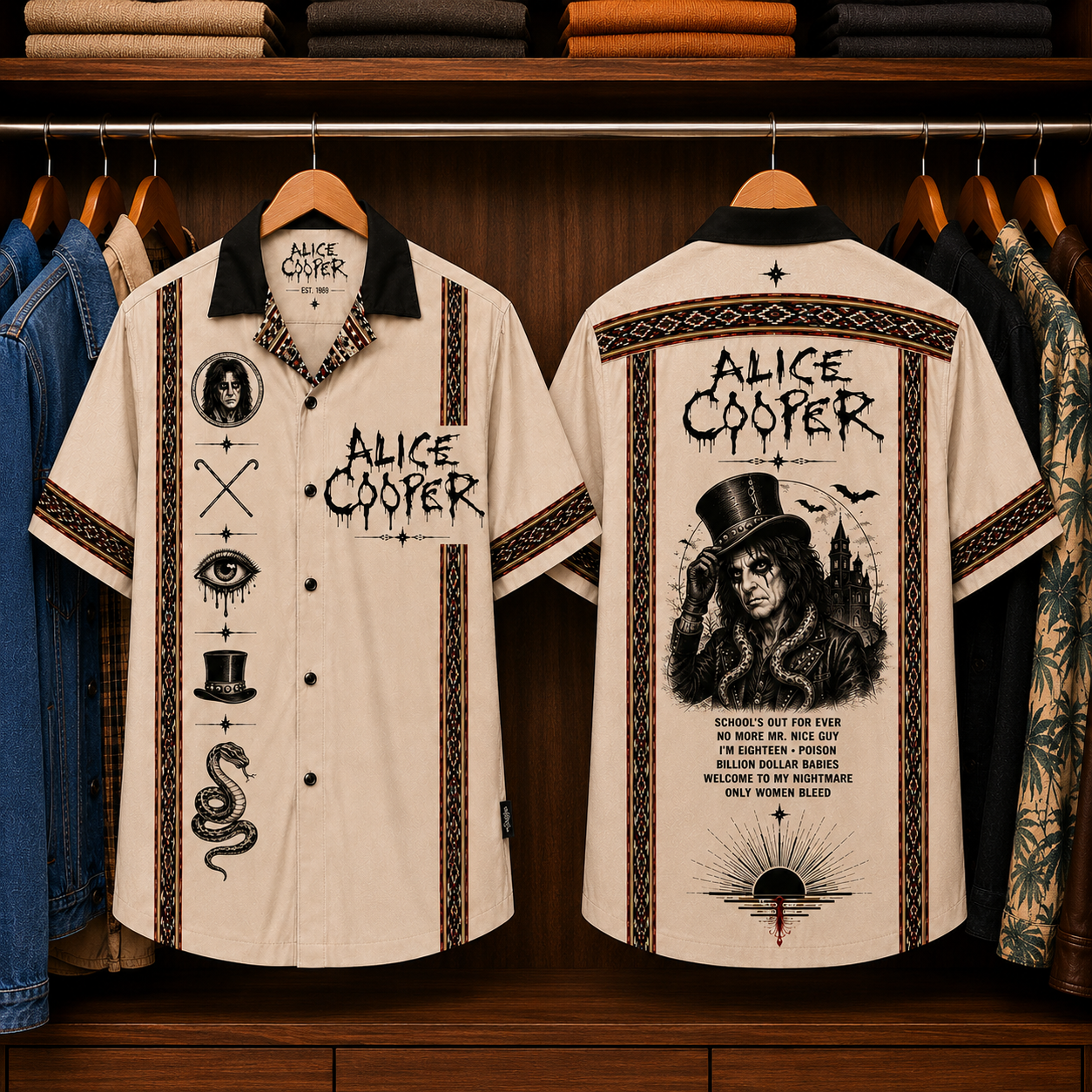 Alice Cooper Luxury Hawaiian Shirt - Mexican Inspired Hawaiian Special Shirt