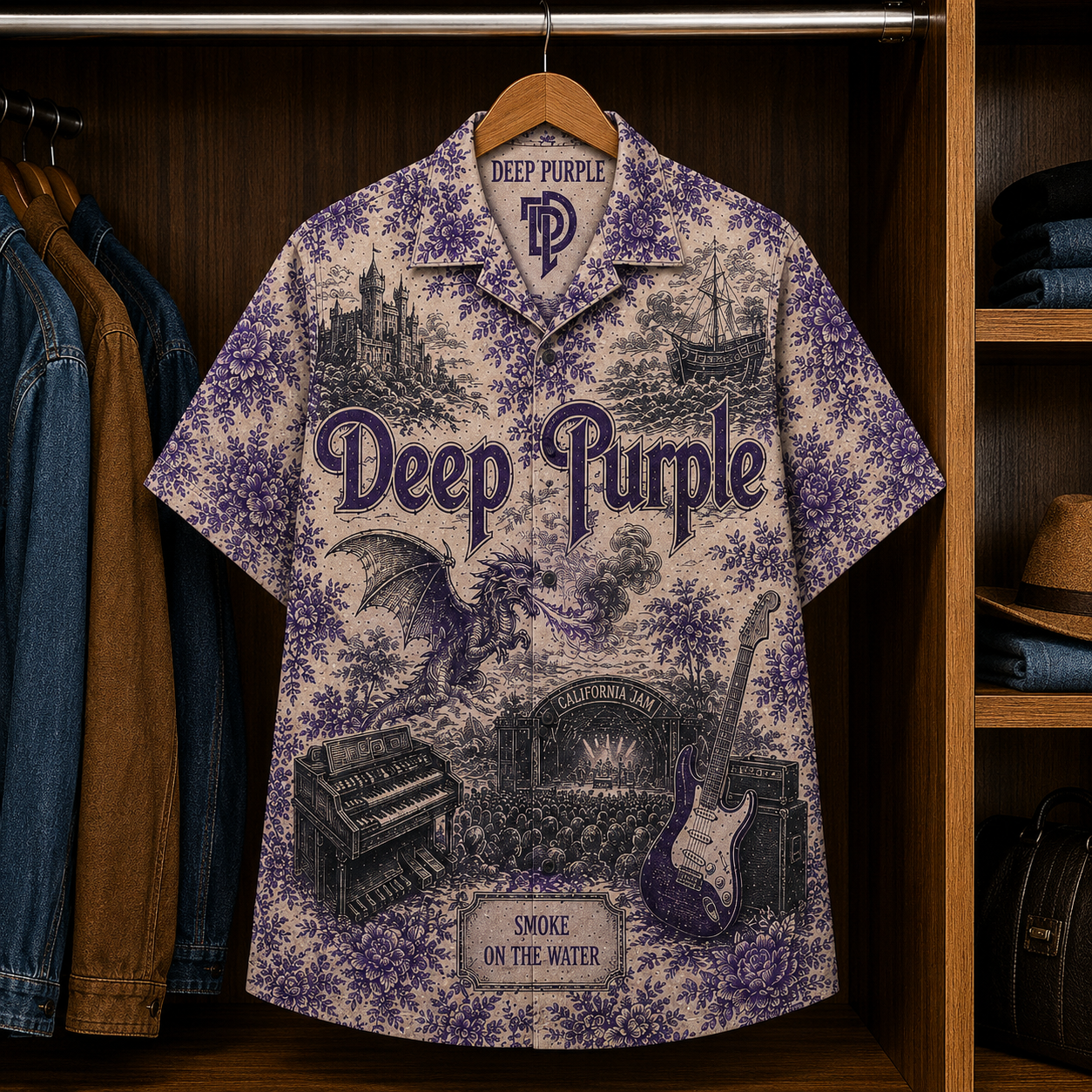 Deep Purple Luxury Hawaiian Shirt - Tropical Inspired Hawaiian Special Shirt