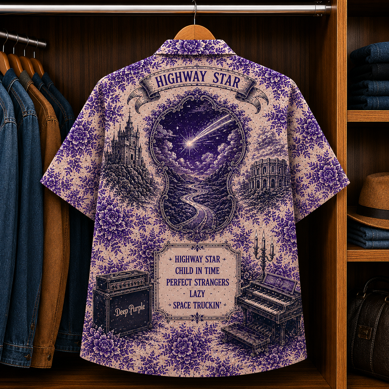 Deep Purple Luxury Hawaiian Shirt - Tropical Inspired Hawaiian Special Shirt