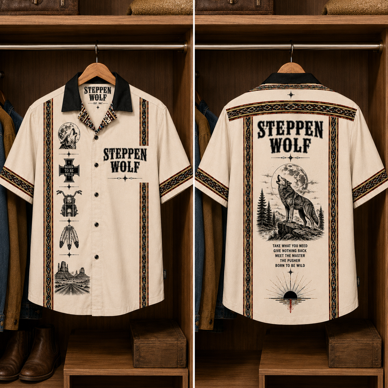 SteppenWolf Luxury Hawaiian Shirt - Mexican Inspired Hawaiian Shirt White Version