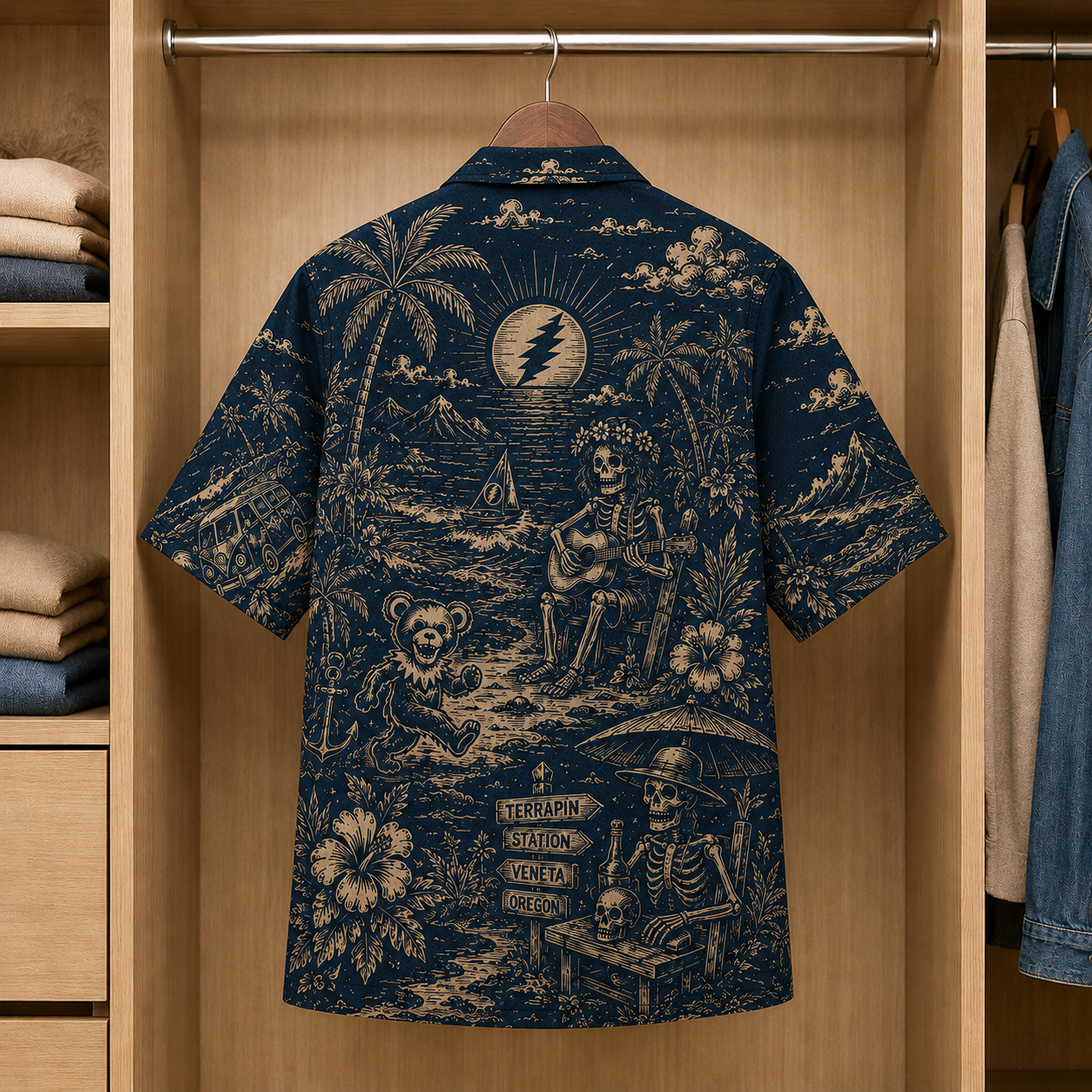 Grateful Dead Luxury Hawaiian Shirt - Designer Brand Inspired Hawaiian Special Edition