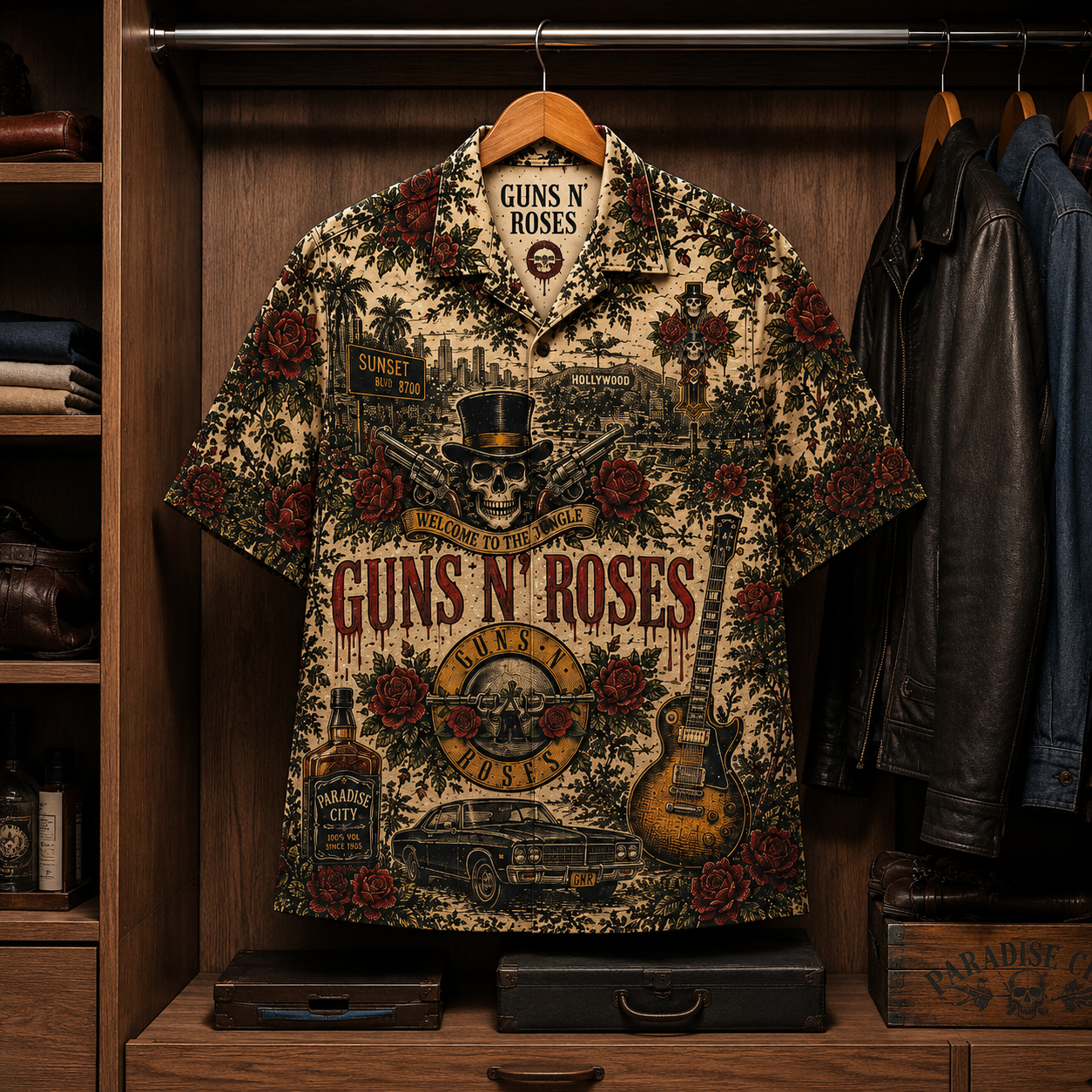 Gun N' Roses Luxury Hawaiian Shirt - Tropical Inspired Hawaiian Special Shirt