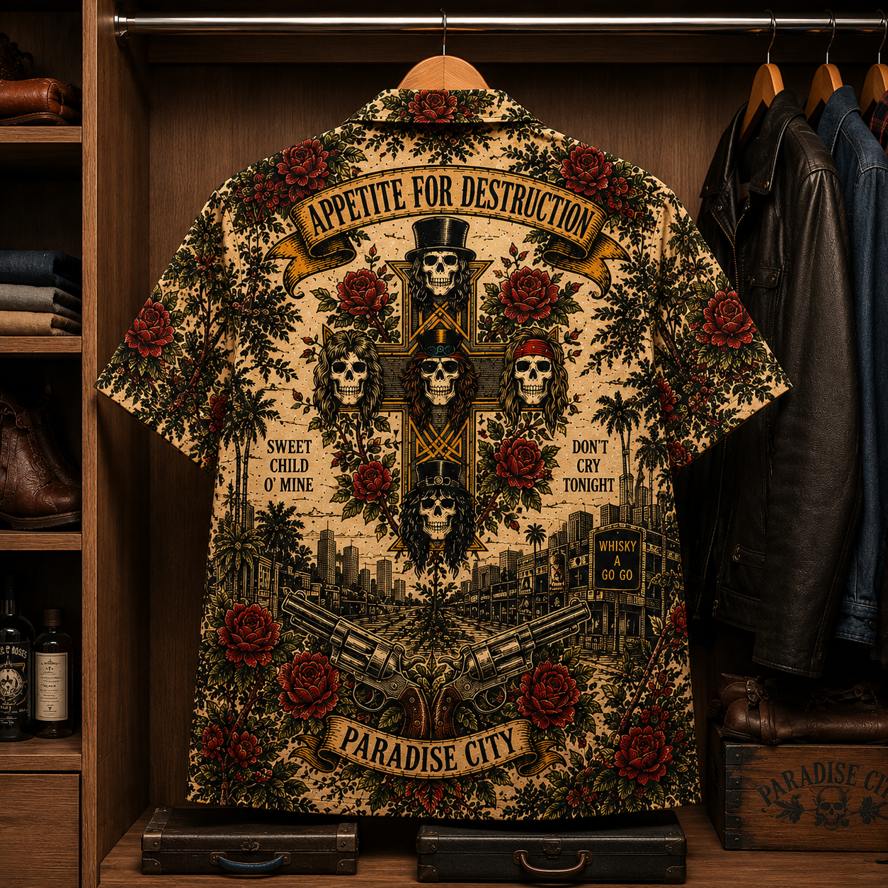 Gun N' Roses Luxury Hawaiian Shirt - Tropical Inspired Hawaiian Special Shirt