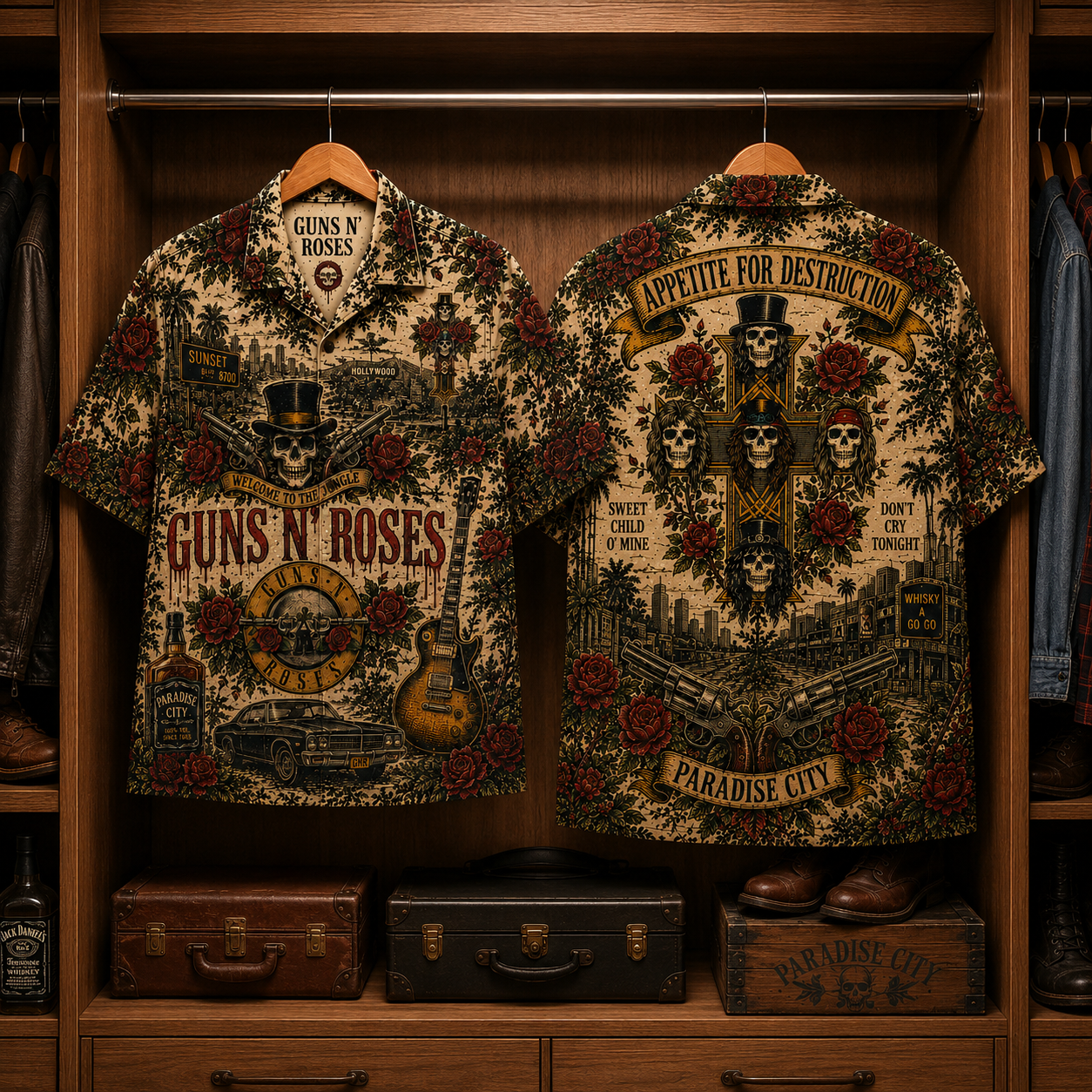 Gun N' Roses Luxury Hawaiian Shirt - Tropical Inspired Hawaiian Special Shirt