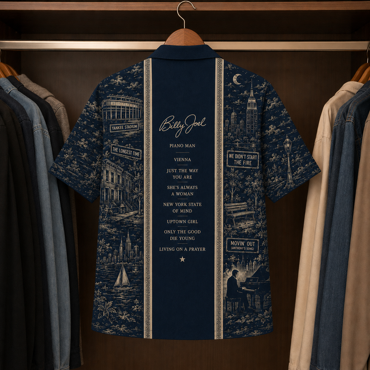 Billy Joel Luxury Hawaiian Shirt - Designer Brand Inspired Hawaiian Special Edition
