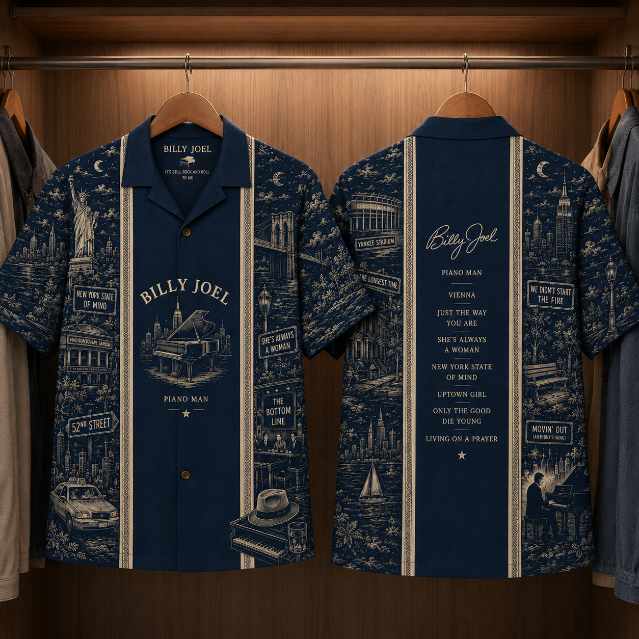 Billy Joel Luxury Hawaiian Shirt - Designer Brand Inspired Hawaiian Special Edition