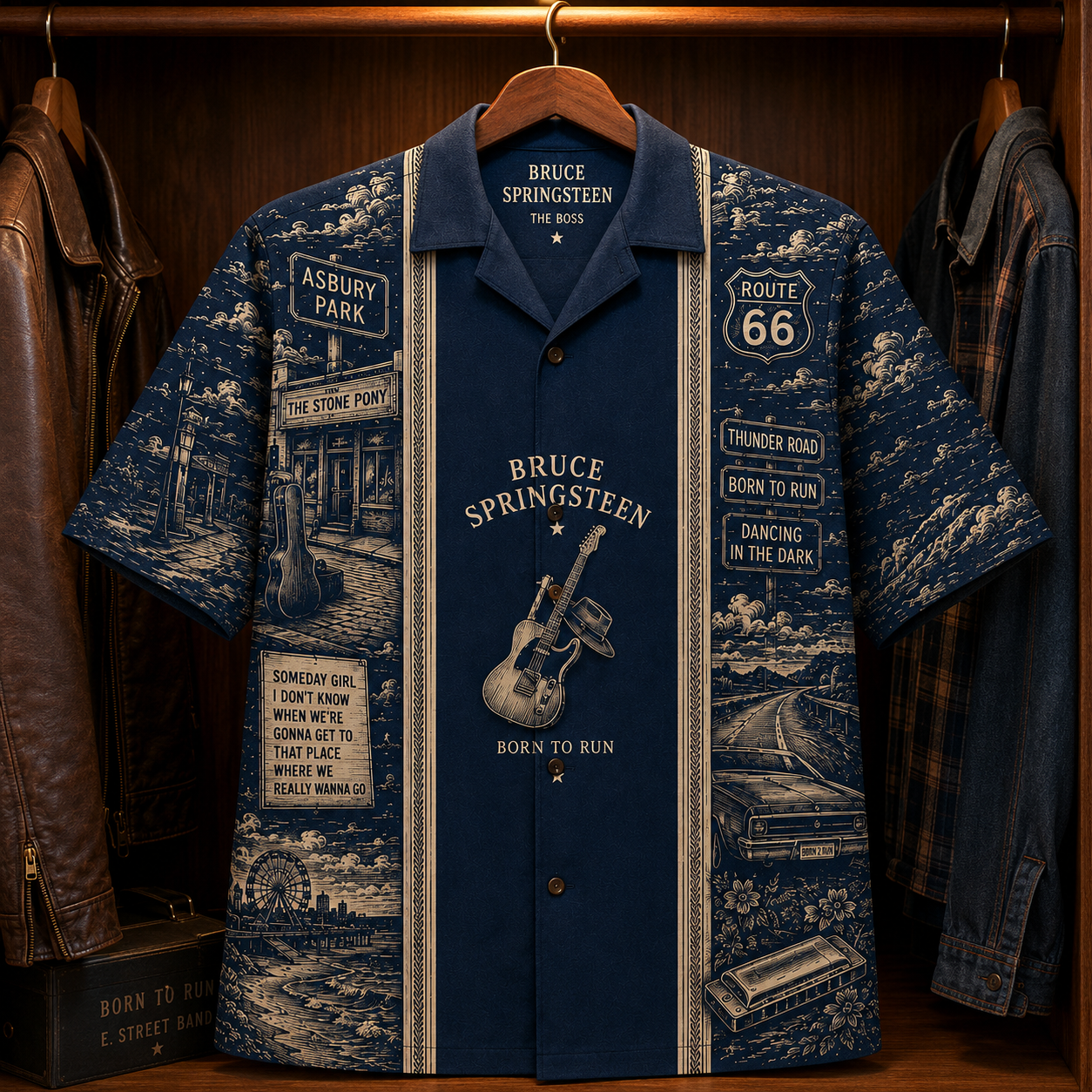 Bruce Springsteen Luxury Hawaiian Shirt - Designer Brand Inspired Hawaiian Special Edition