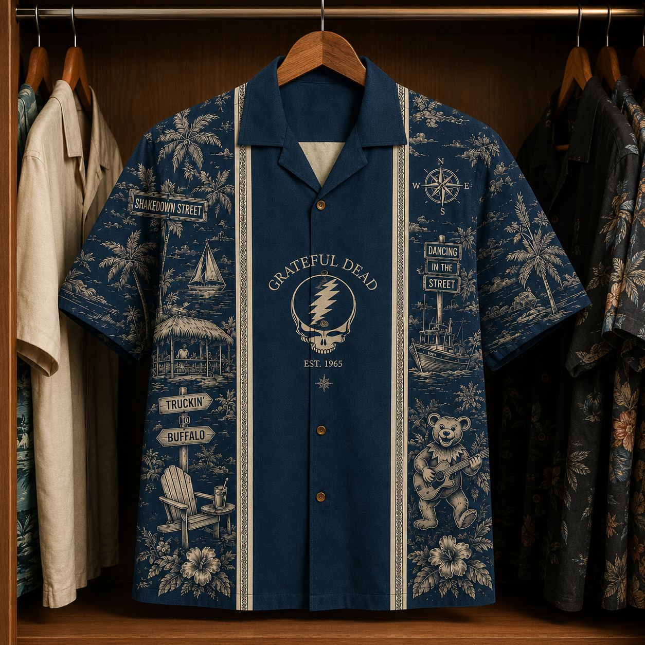Grateful Dead Luxury Hawaiian Shirt - Designer Brand Inspired Hawaiian Special Edition