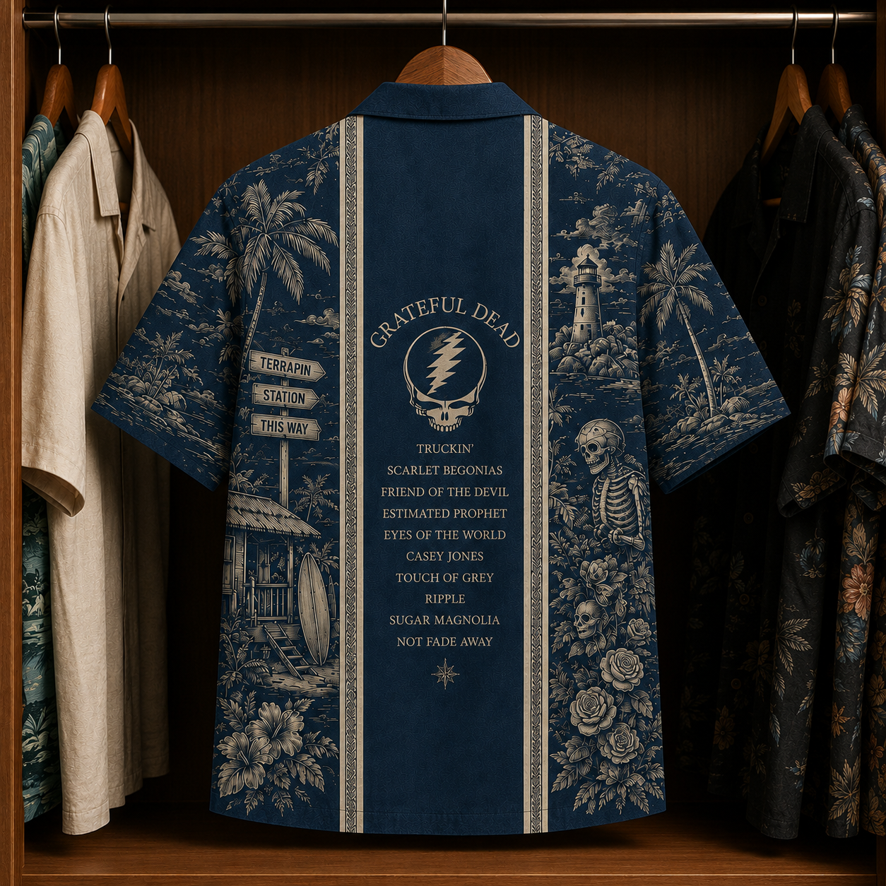 Grateful Dead Luxury Hawaiian Shirt - Designer Brand Inspired Hawaiian Special Edition
