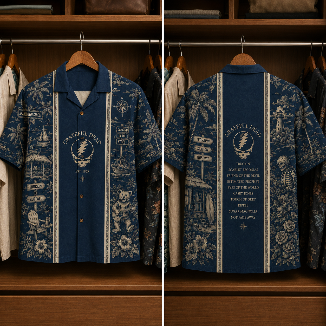 Grateful Dead Luxury Hawaiian Shirt - Designer Brand Inspired Hawaiian Special Edition