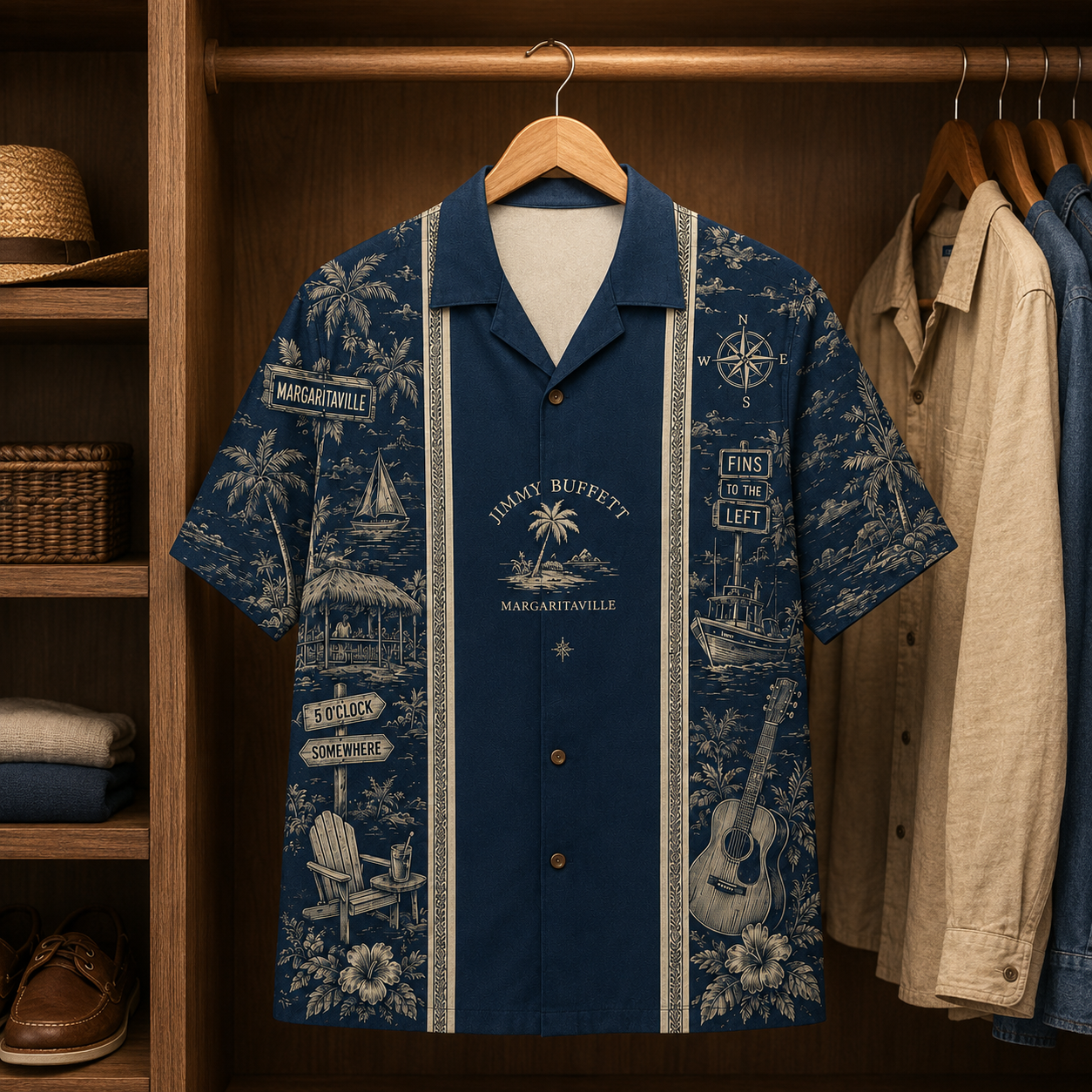 Jimmy Buffett Luxury Hawaiian Shirt - Designer Brand Inspired Hawaiian Special Edition