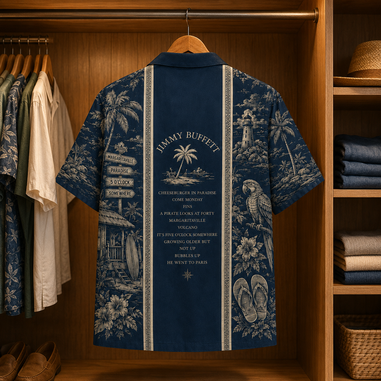 Jimmy Buffett Luxury Hawaiian Shirt - Designer Brand Inspired Hawaiian Special Edition