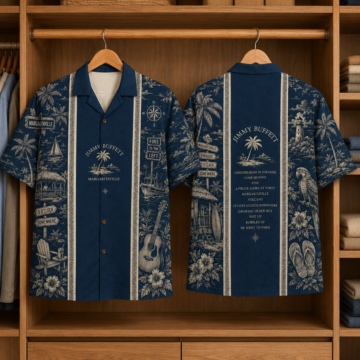 Jimmy Buffett Luxury Hawaiian Shirt - Designer Brand Inspired Hawaiian Special Edition