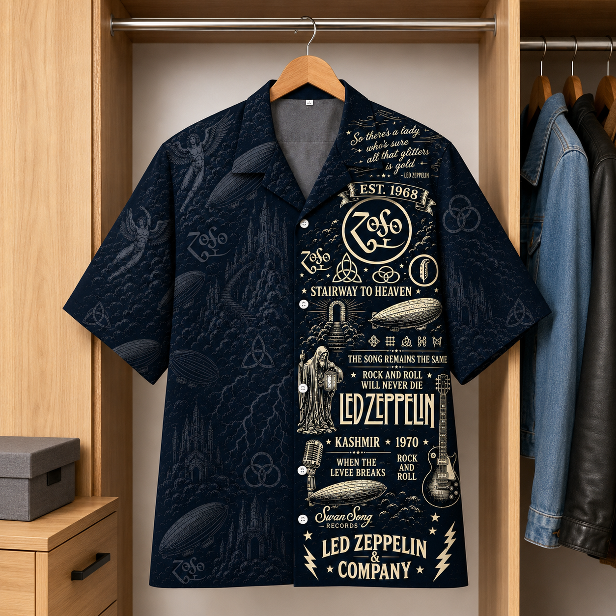 Led Zeppelin Aloha Tiki Hawaiian Shirt - Hawaiian Special Edition