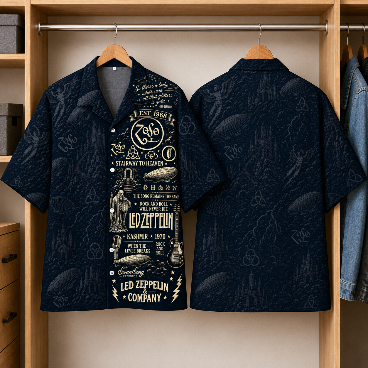Led Zeppelin Aloha Tiki Hawaiian Shirt - Hawaiian Special Edition