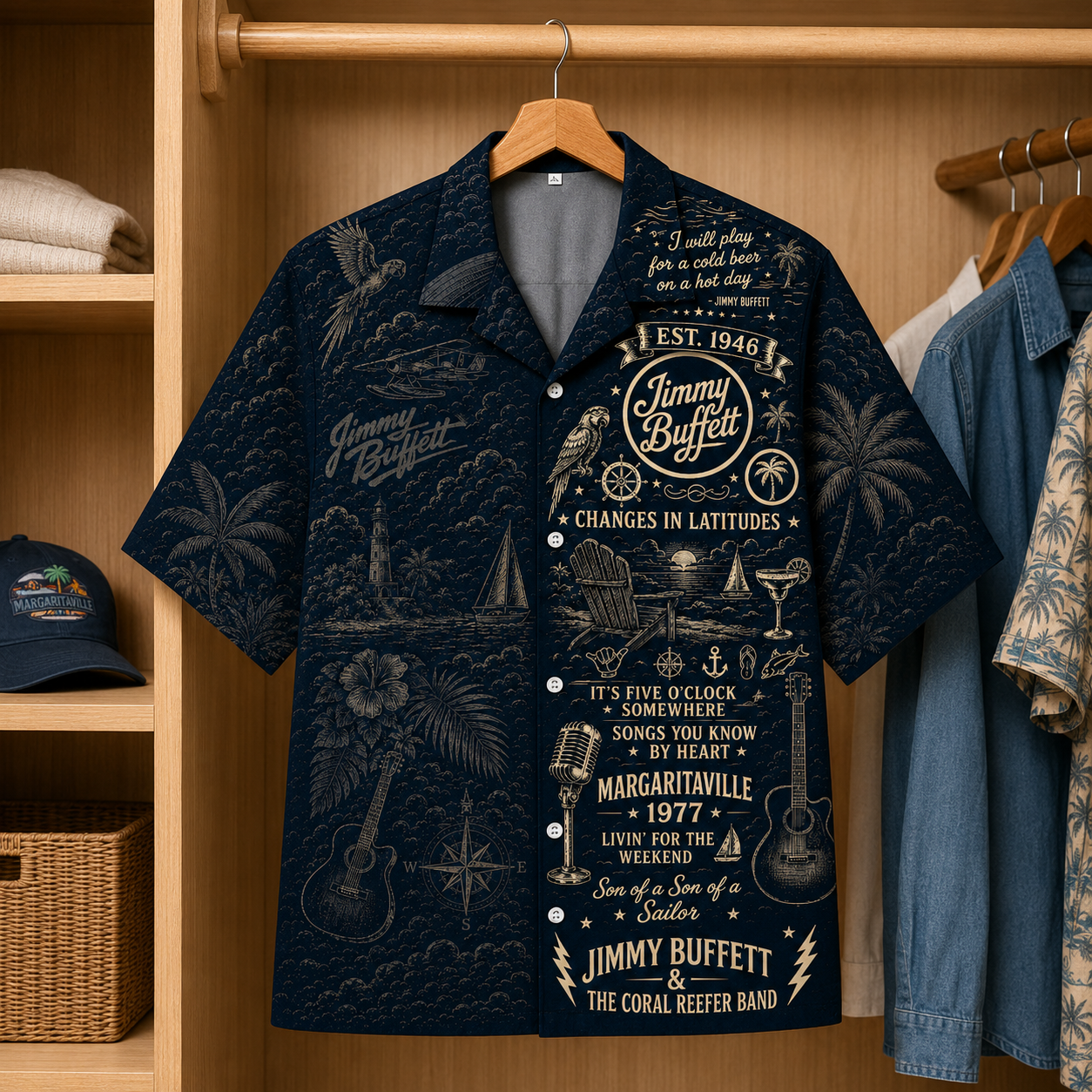 Jimmy Buffett Aloha Tiki Hawaiian Shirt - Hawaiian Special Edition