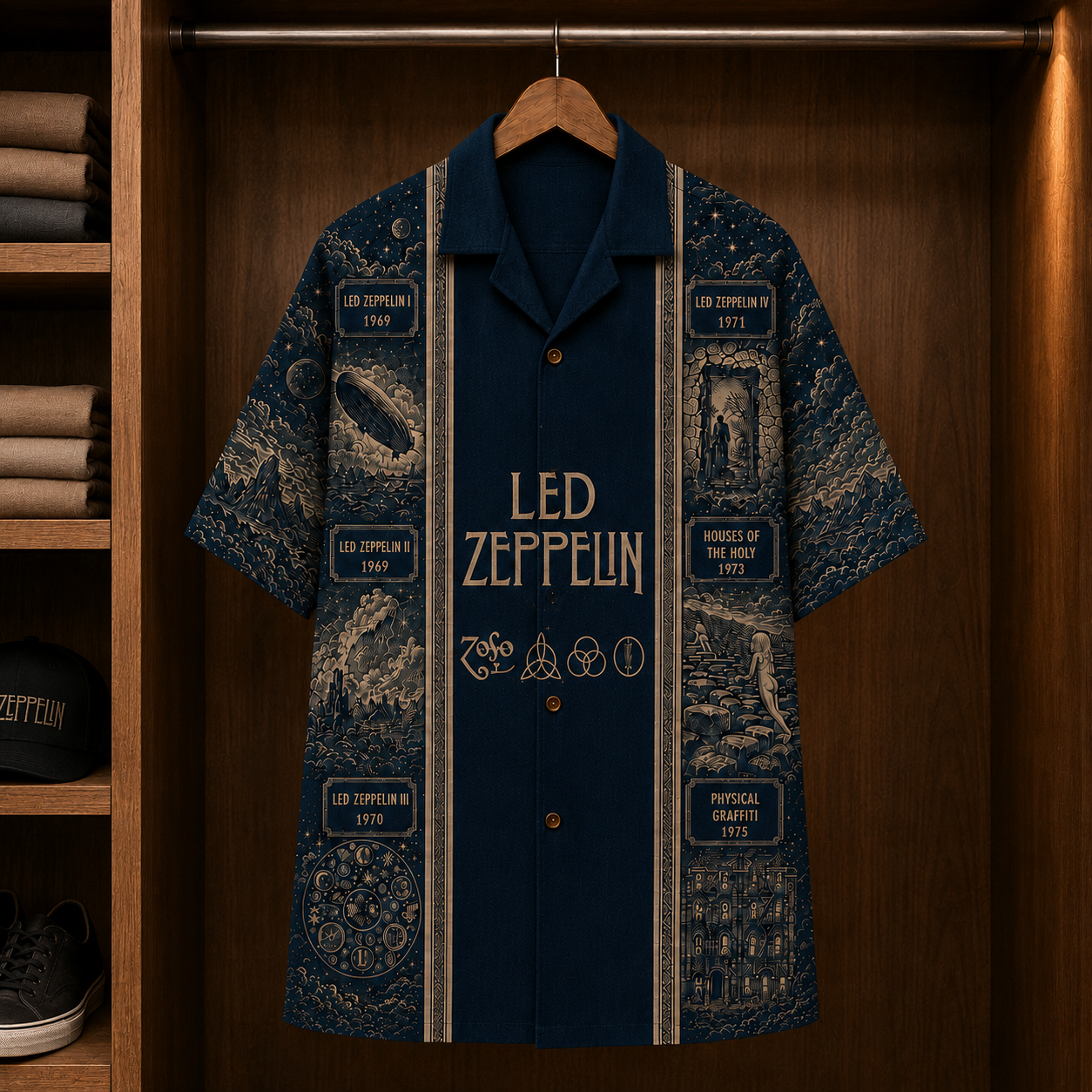 Led Zeppelin Luxury Hawaiian Shirt - Designer Brand Inspired Hawaiian Special Edition