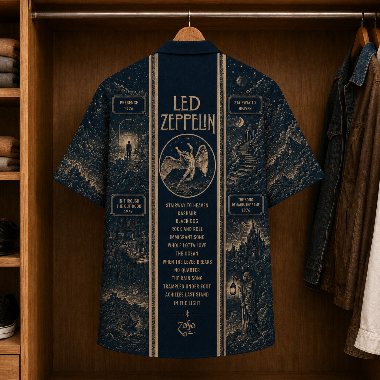 Led Zeppelin Luxury Hawaiian Shirt - Designer Brand Inspired Hawaiian Special Edition