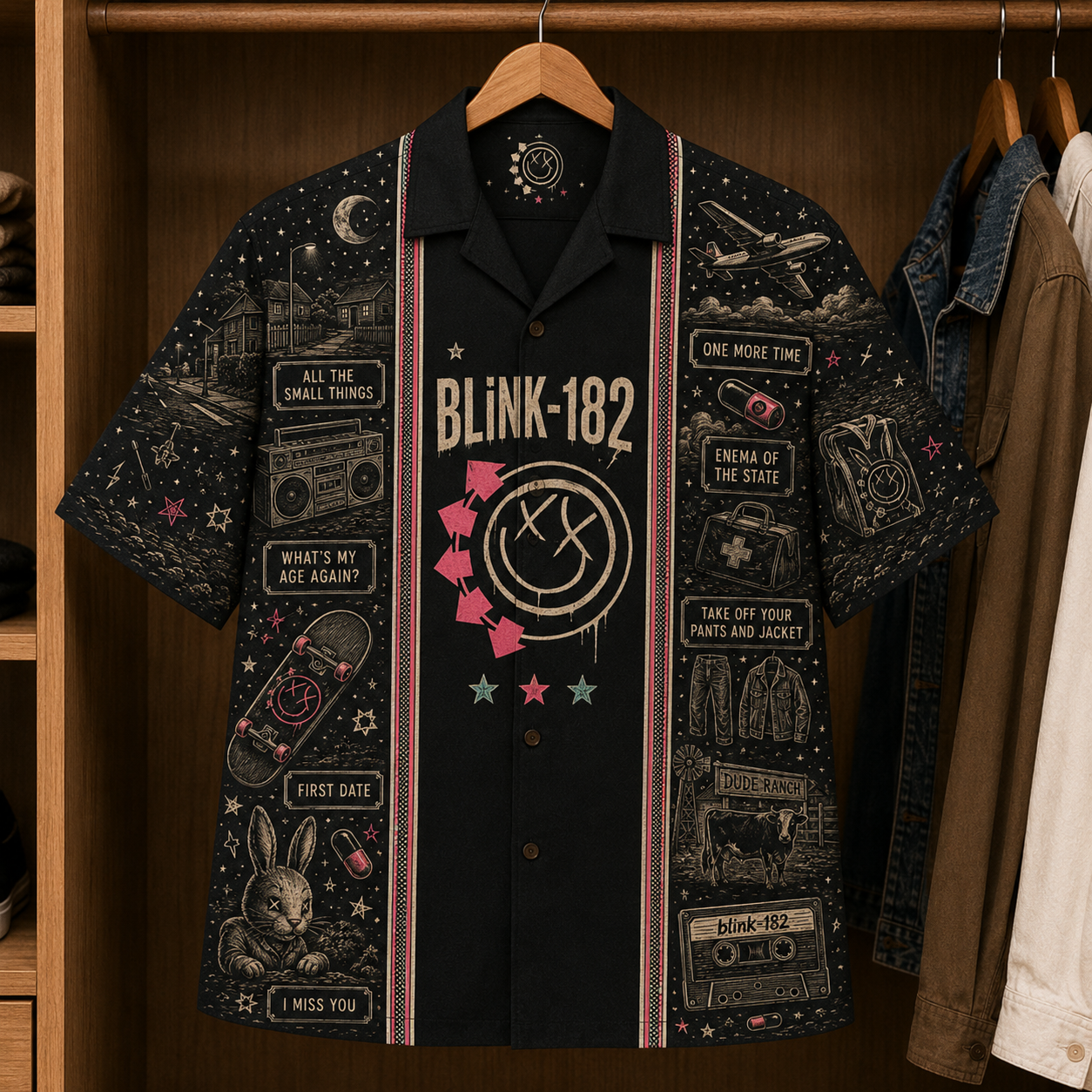 Blink-182 Luxury Hawaiian Shirt - Designer Brand Inspired Hawaiian Special Edition