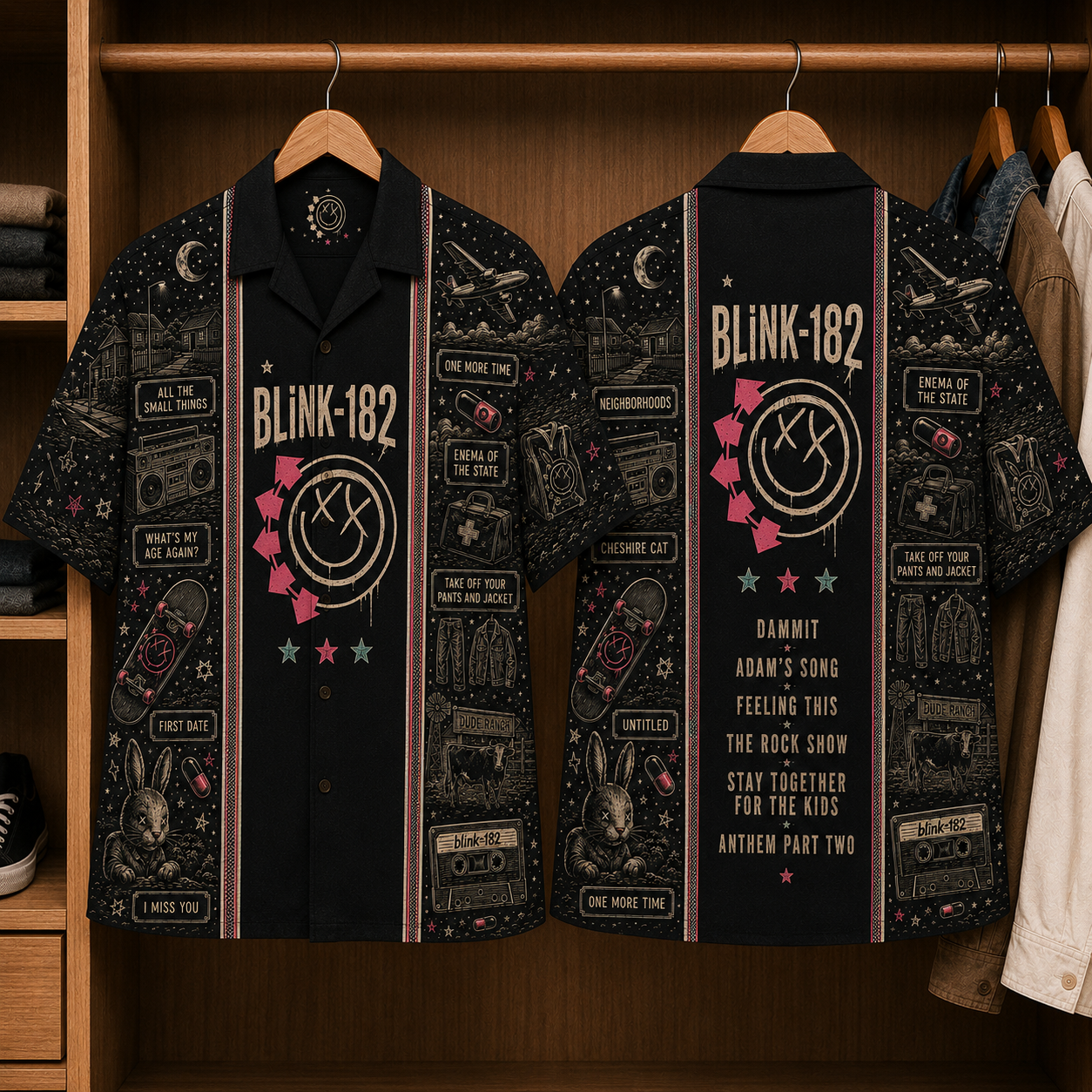 Blink-182 Luxury Hawaiian Shirt - Designer Brand Inspired Hawaiian Special Edition