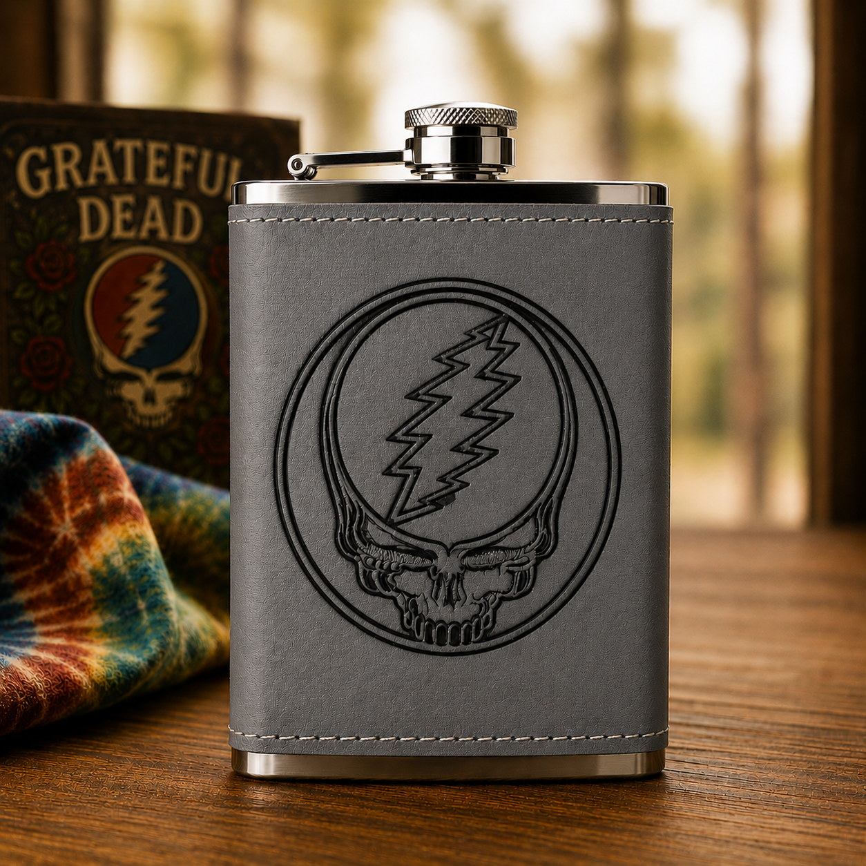 Grateful Dead Band Logo Hip Flask - 60Z Flask Grateful Dead Inpired