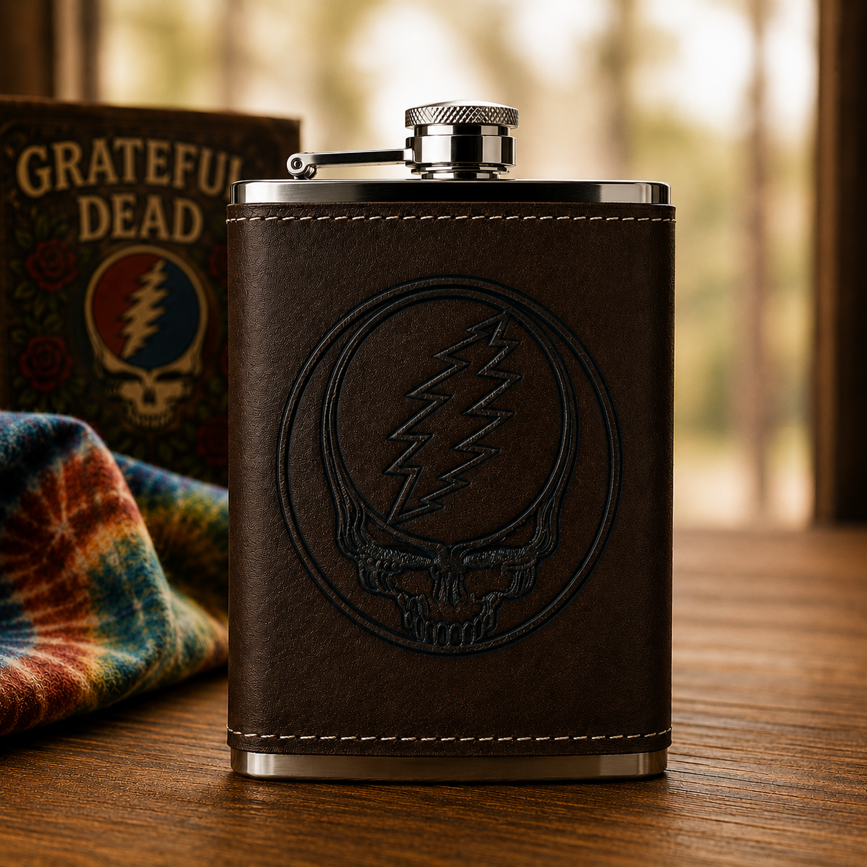 Grateful Dead Band Logo Hip Flask - 60Z Flask Grateful Dead Inpired