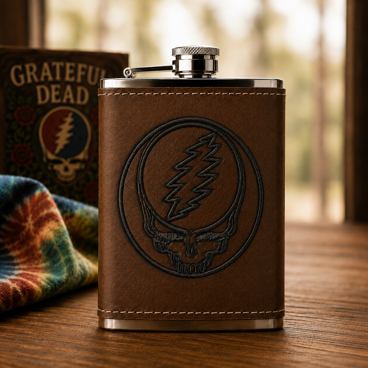 Grateful Dead Band Logo Hip Flask - 60Z Flask Grateful Dead Inpired