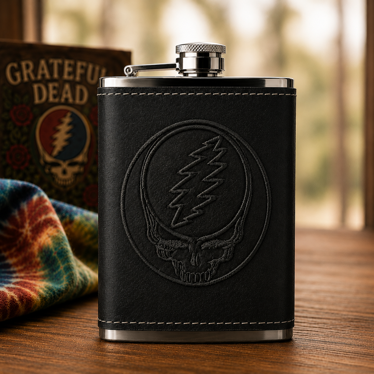 Grateful Dead Band Logo Hip Flask - 60Z Flask Grateful Dead Inpired