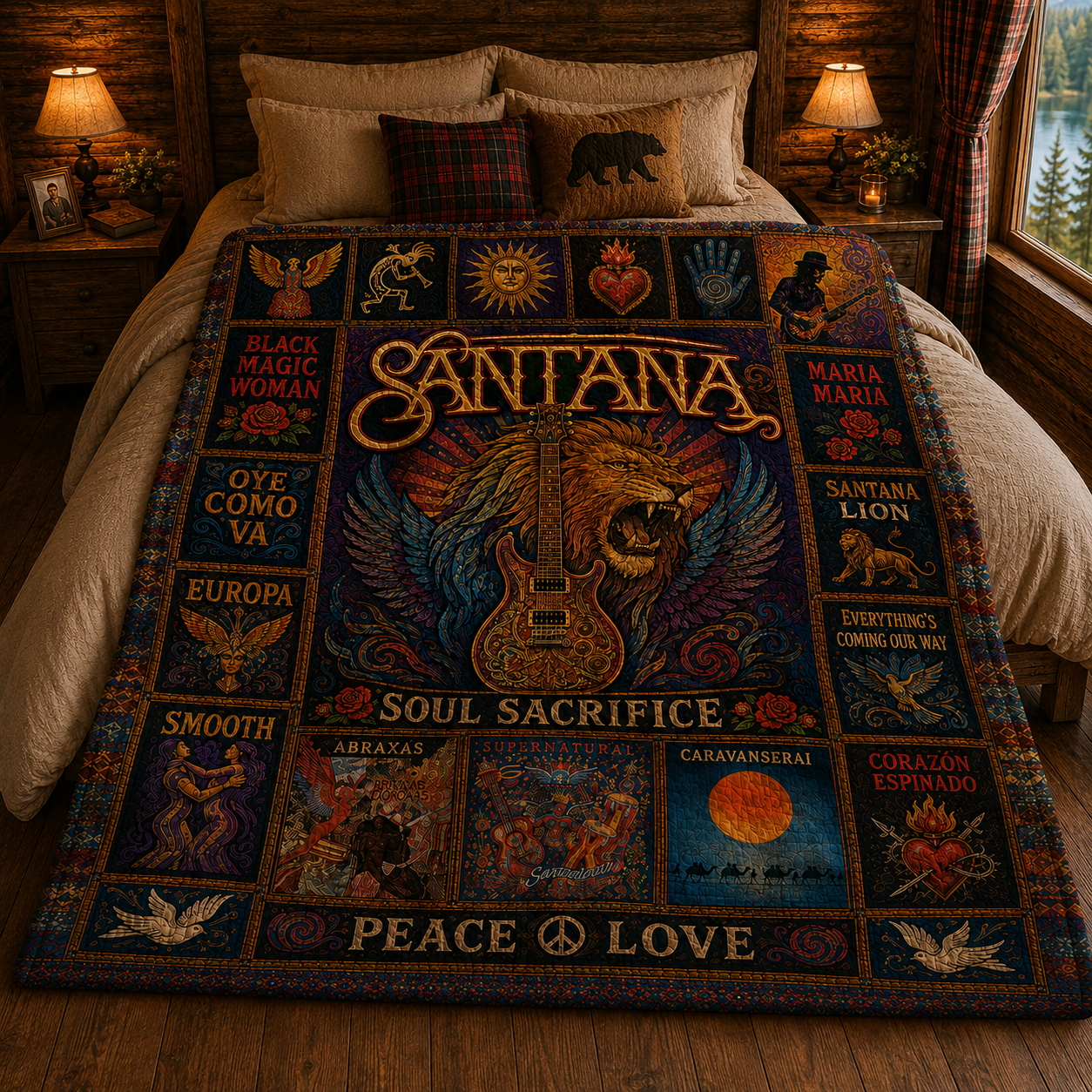 Santana Quilt Blanket – Tribute To The Mexican Legend Quilt Blanket