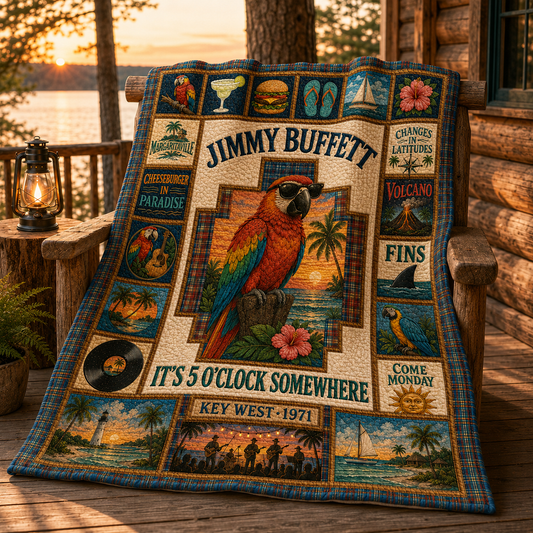 Jimmy Buffett Quilt Blanket – Parrot Inspired High Quality Quilt Blanket