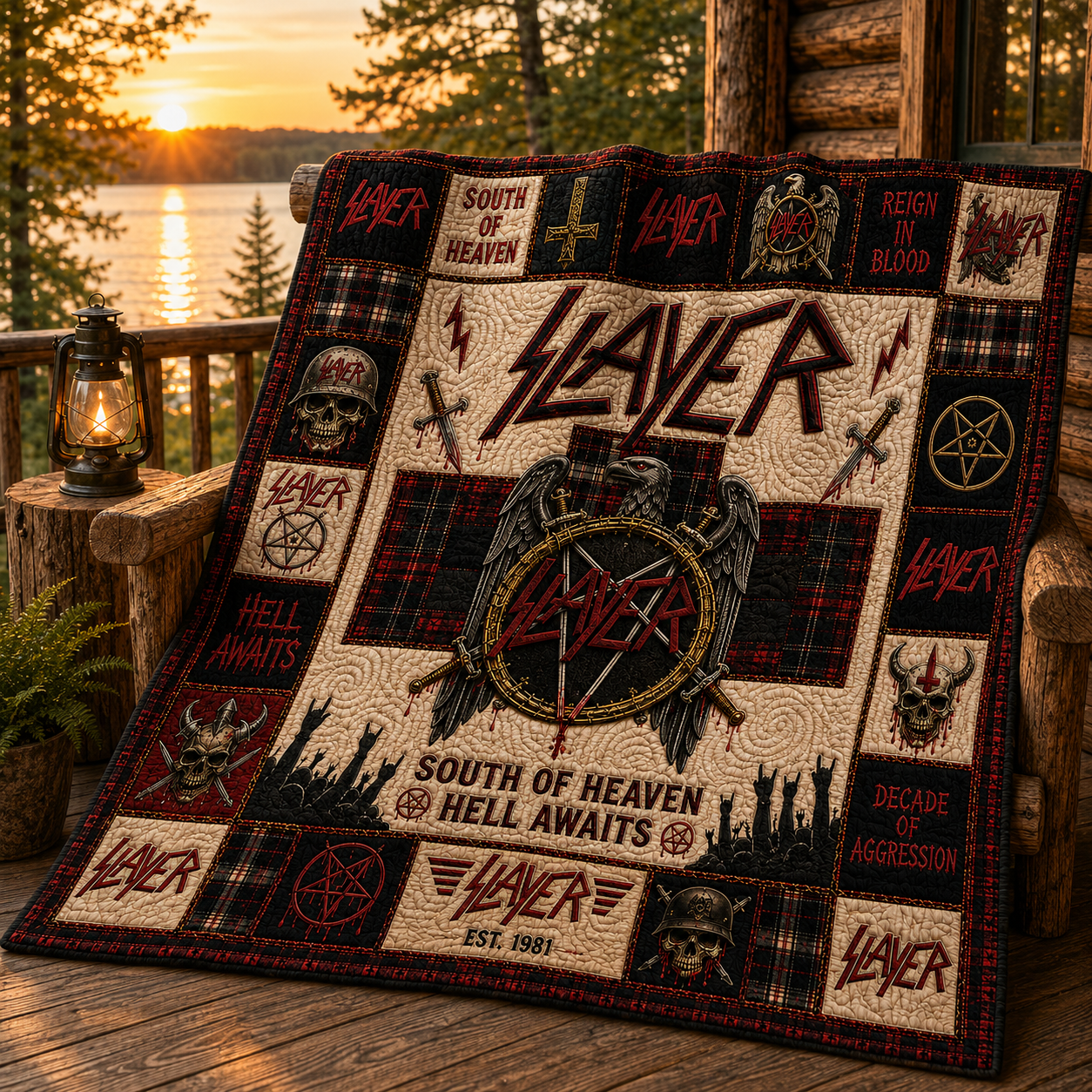 Slayer Quilt Blanket – Forever Rock And Roll High Quality Quilt Blanket Version 2