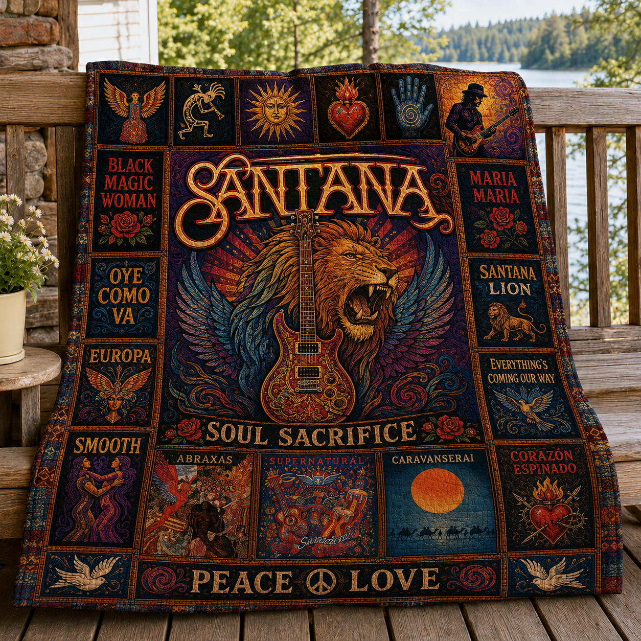 Santana Quilt Blanket – Tribute To The Mexican Legend Quilt Blanket