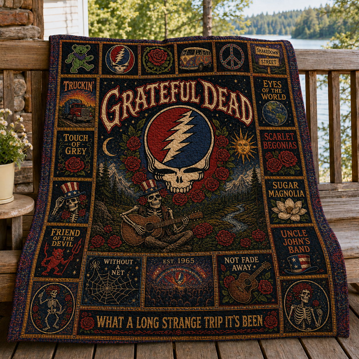 Grateful Dead Quilt Blanket – A Journey in Every Stitch