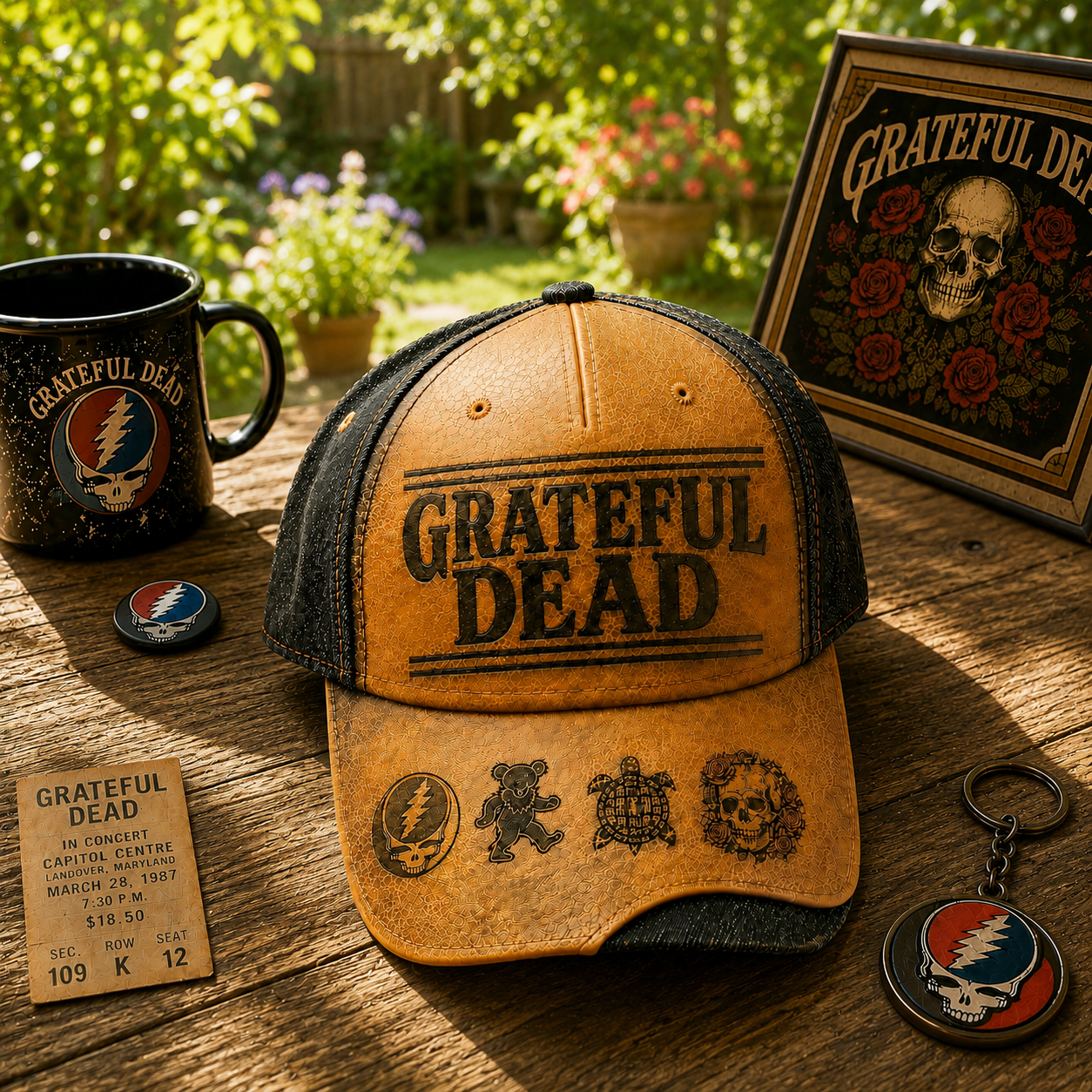 Grateful Dead Iconic Classic Cap – Retro Vintage Classic Cap (With Box)