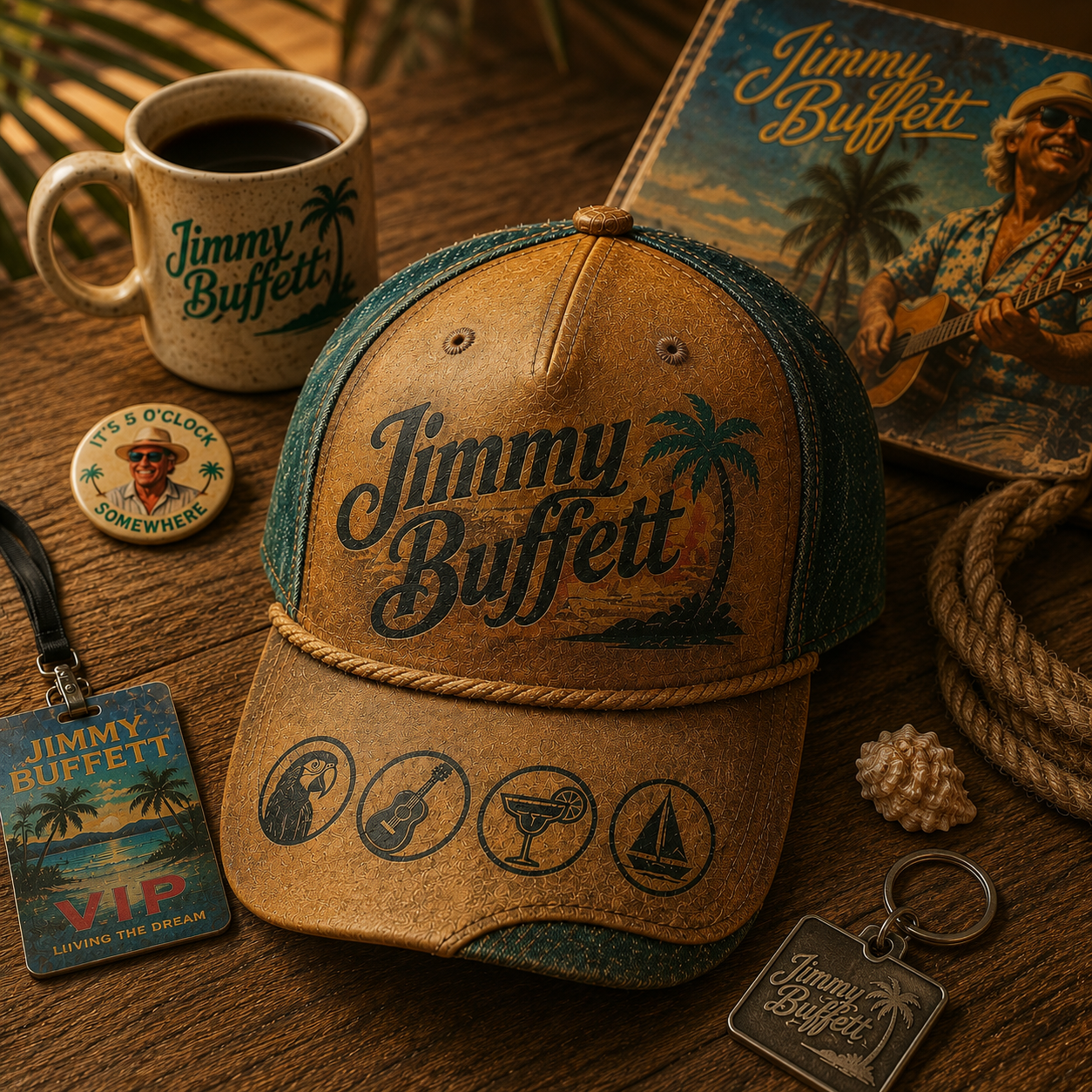Jimmy Buffett Iconic Classic Cap – Retro Vintage Classic Cap (With Box)
