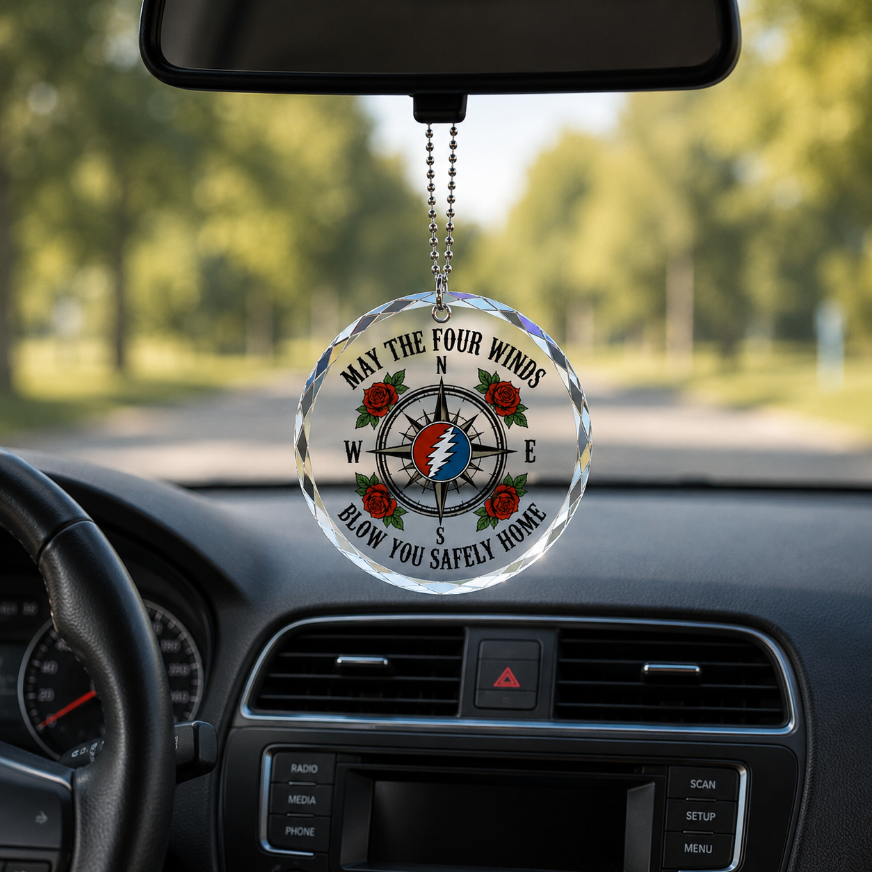 May The Four Winds Blow You Safely Home Car Hanger - Grateful Dead Franklin's Tower Inpired