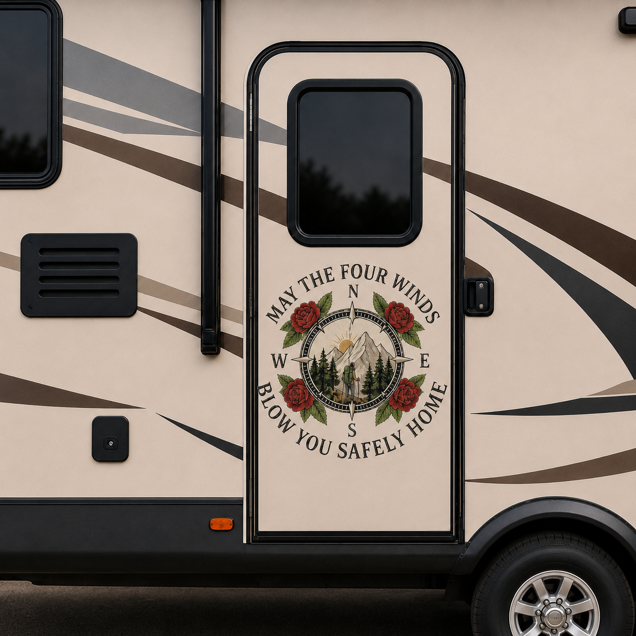 May The Four Winds Blow You Safely Home Hiking RV Camping Truck Decal - Grateful Dead and Hiking Inpired