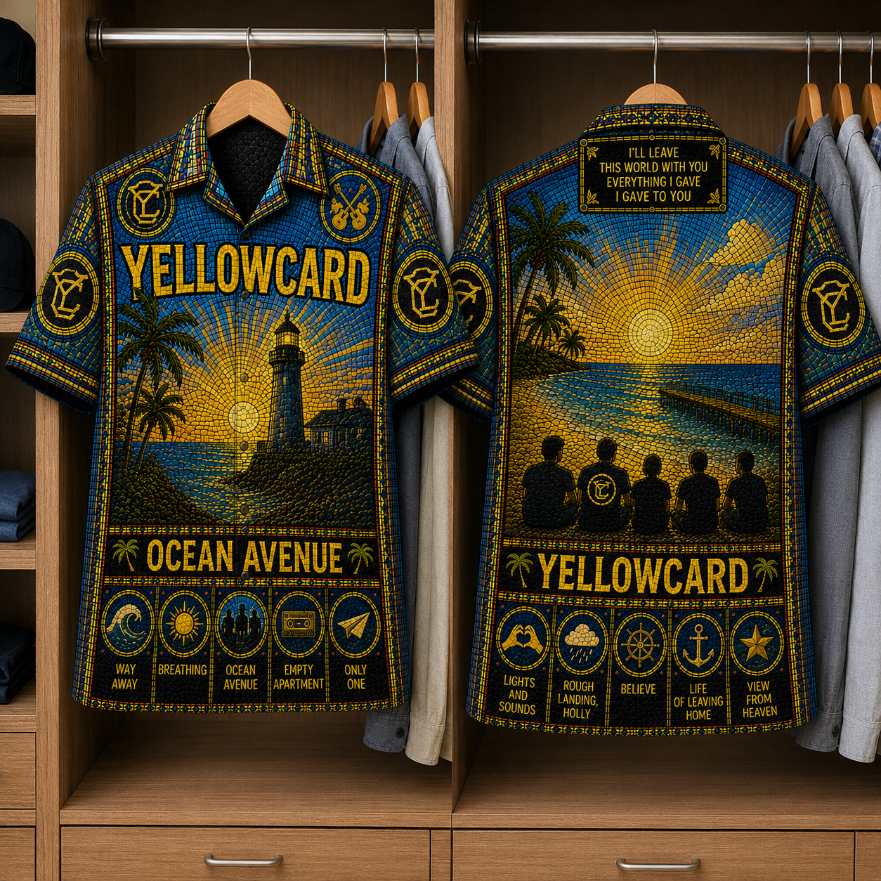 YellowCard Stained Glass Hawaiian Shirt - Unisex  Button Up